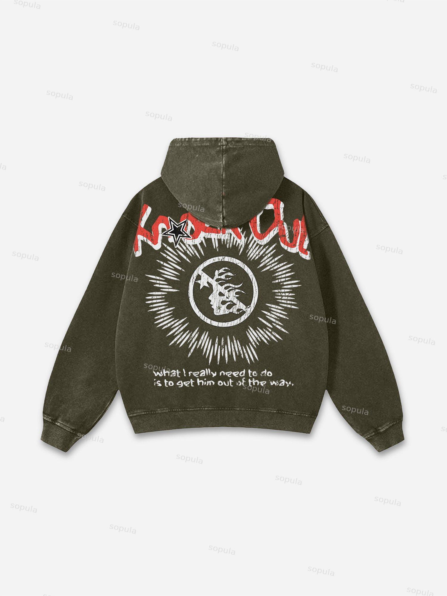 Knock Out Vintage Graphic Acid Wash Hoodie Product Image