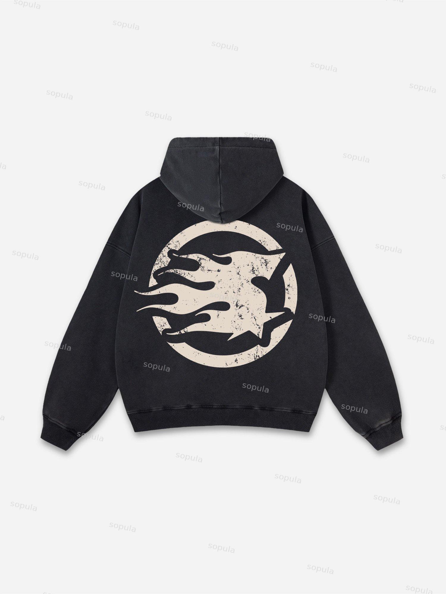 Sopula Basic Graphic Washed Hoodie Product Image