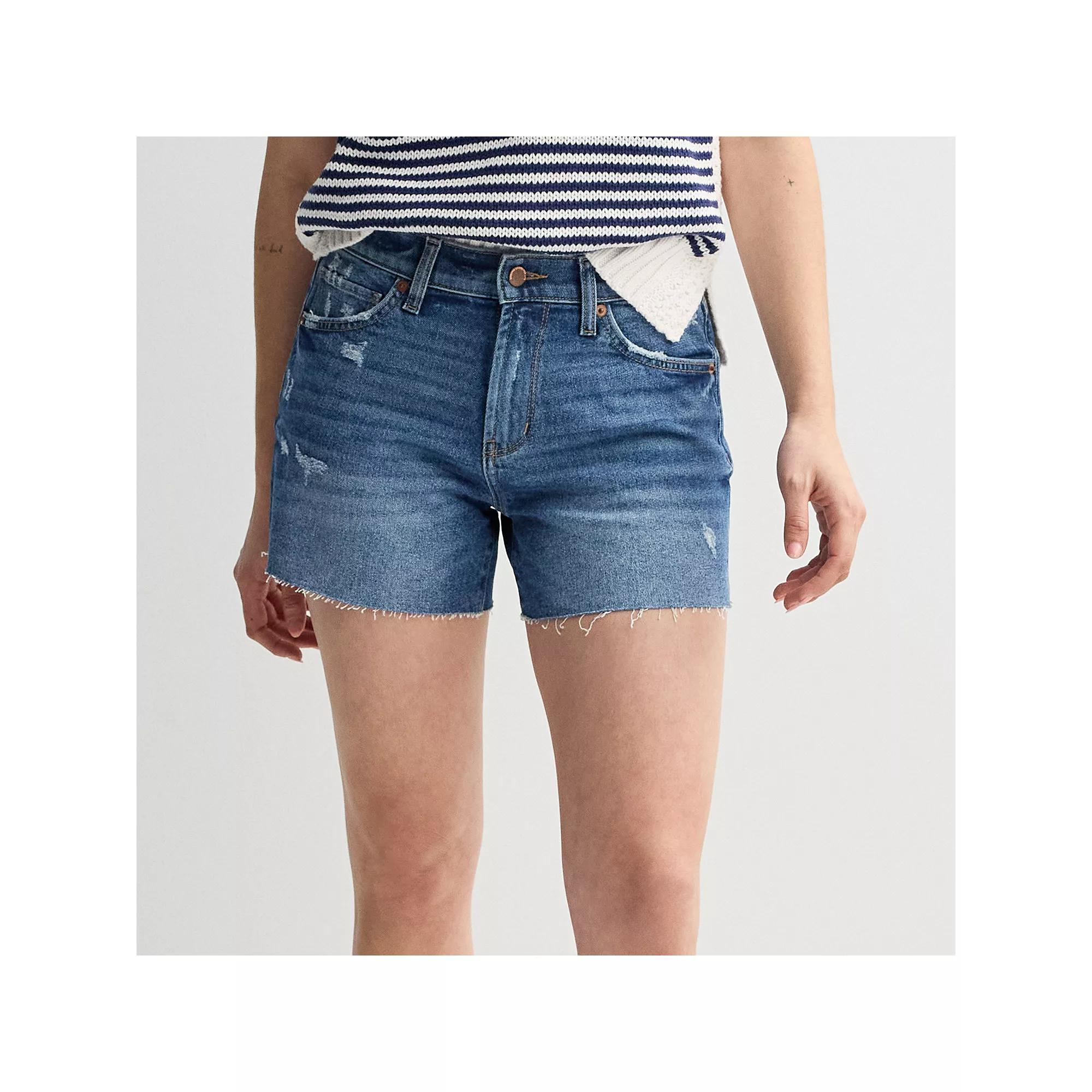 Women's Sonoma Goods For Life® Cut Off Jean Shorts, Size: 14, Dark Blue Product Image