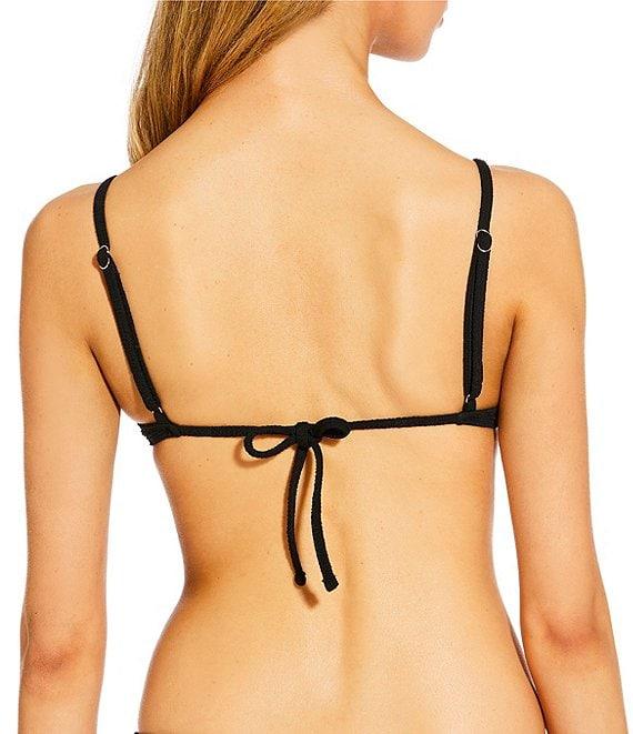 GB Solid Scrunchie Textured Tanga High Leg Hipster Swim Bottom Product Image