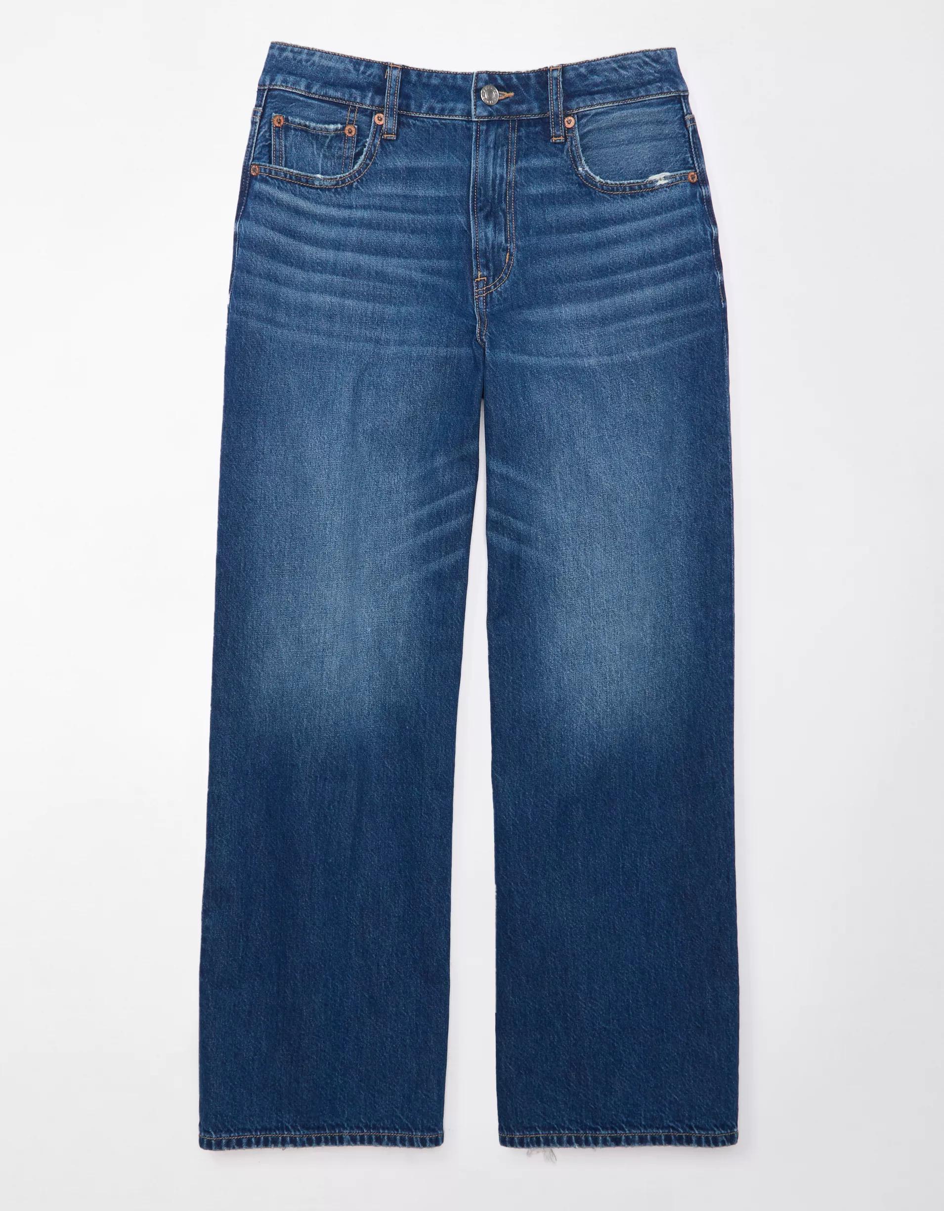 AE Strigid Super High-Waisted Baggy Wide-Leg Ankle Jean Product Image