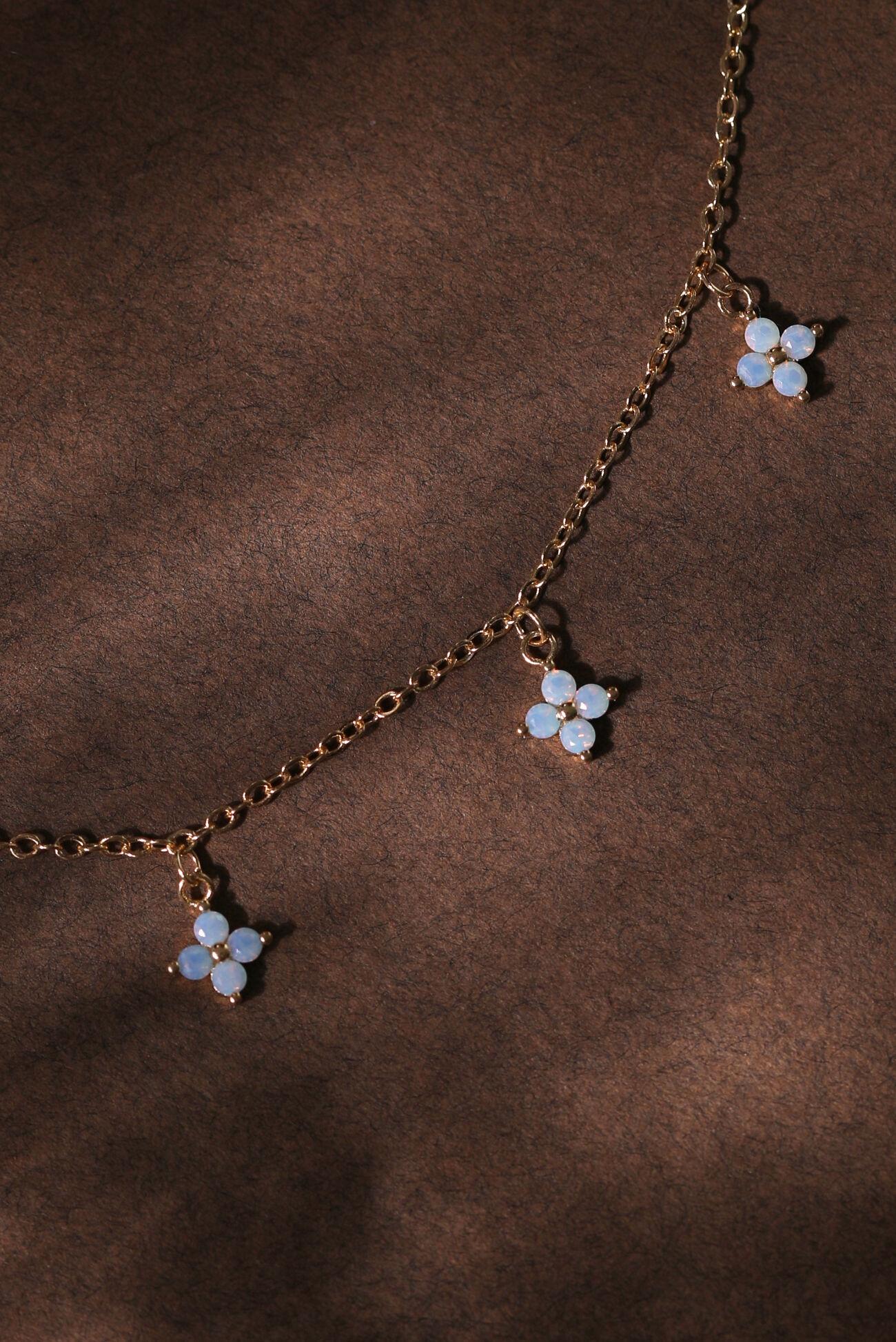 Blue Fleur Charm Necklace Product Image