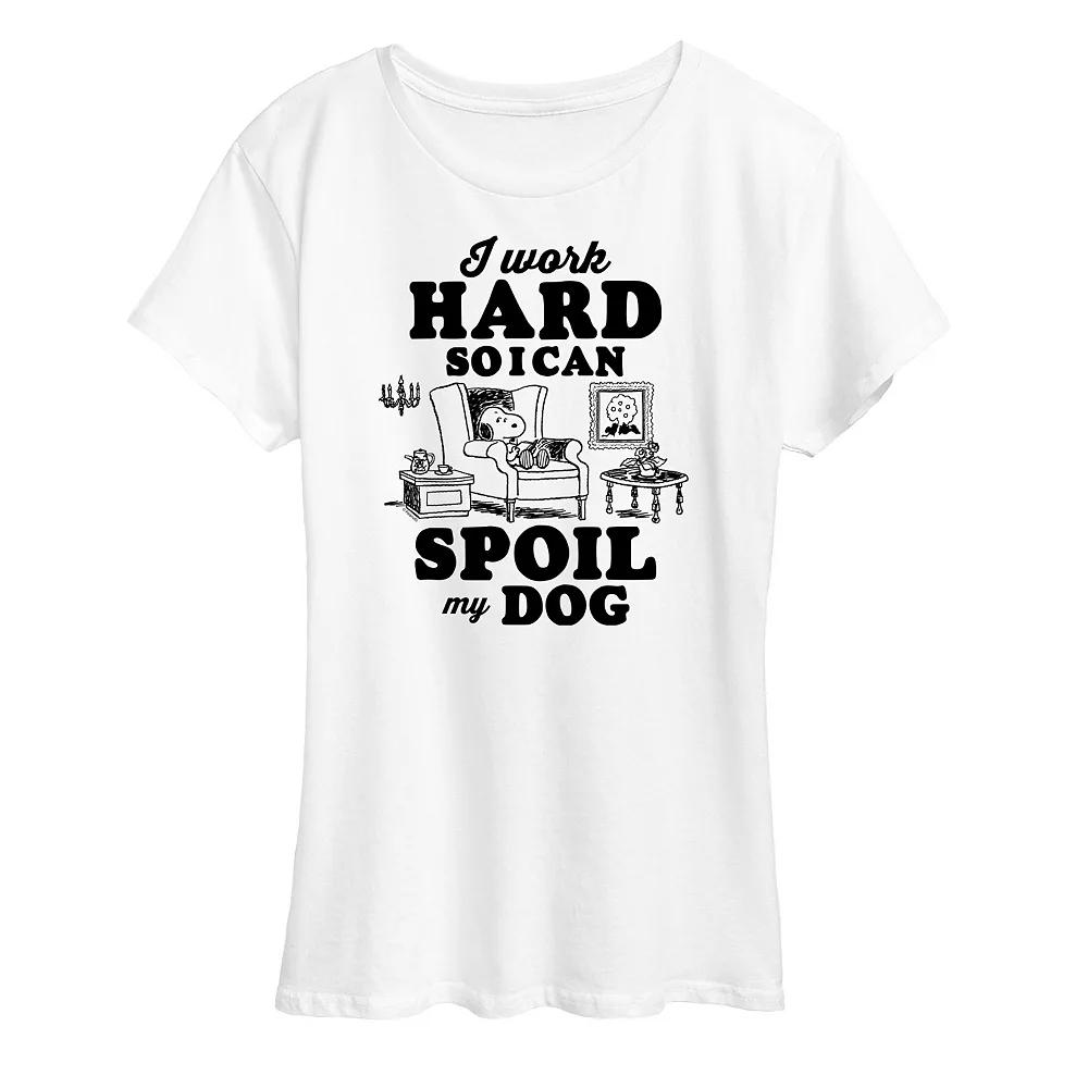 Women's Peanuts Snoopy Work To Spoil My Dog Graphic Tee,  Product Image