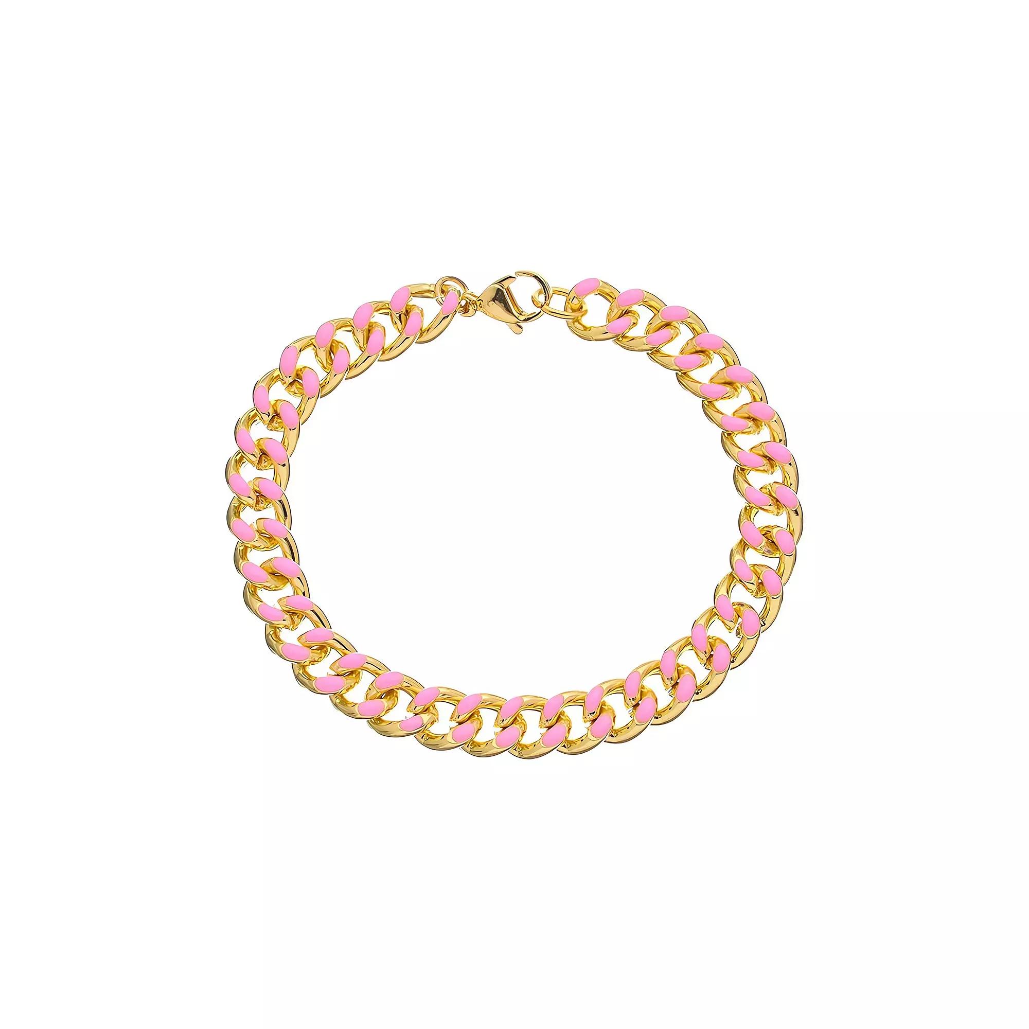 Juvell 18K Gold Plated Pink Accent Bracelet, Women's, Two Tone Product Image