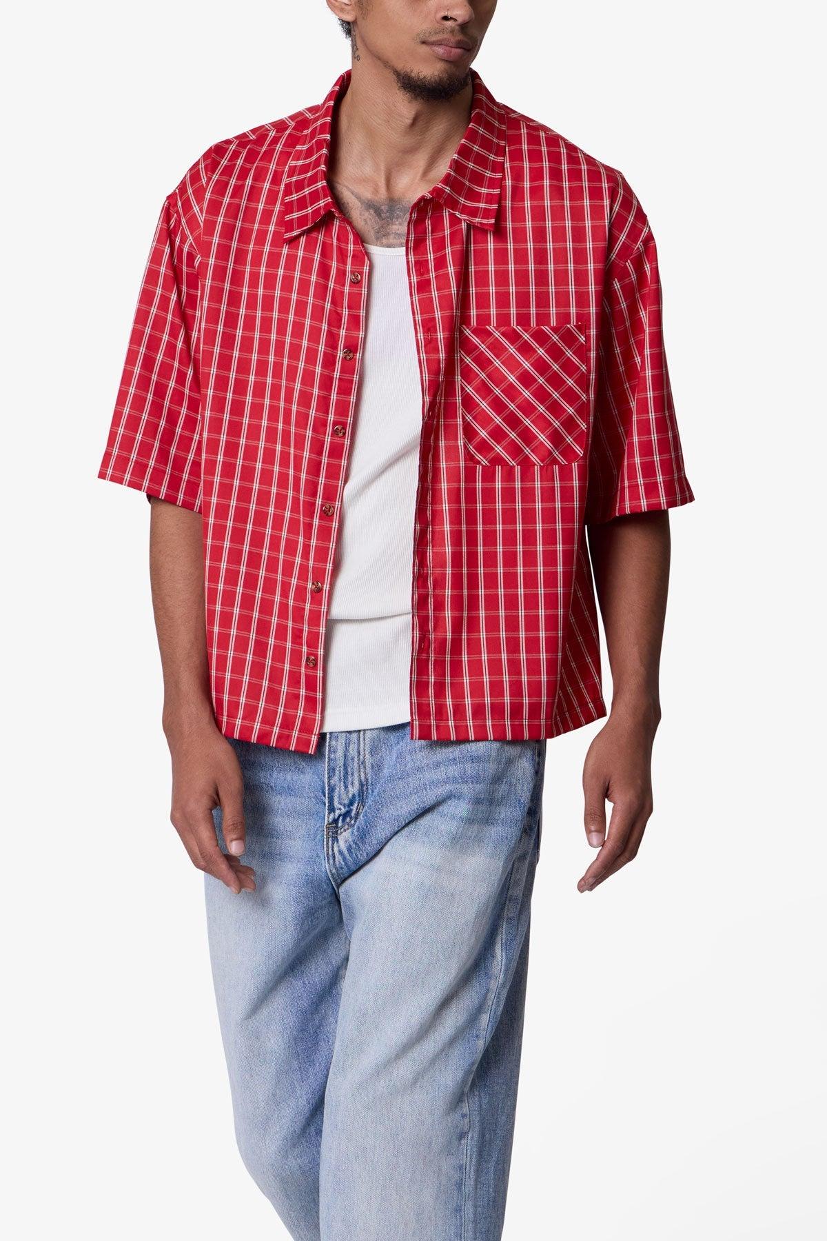 Crispy Poplin Over Shirt - Red Product Image