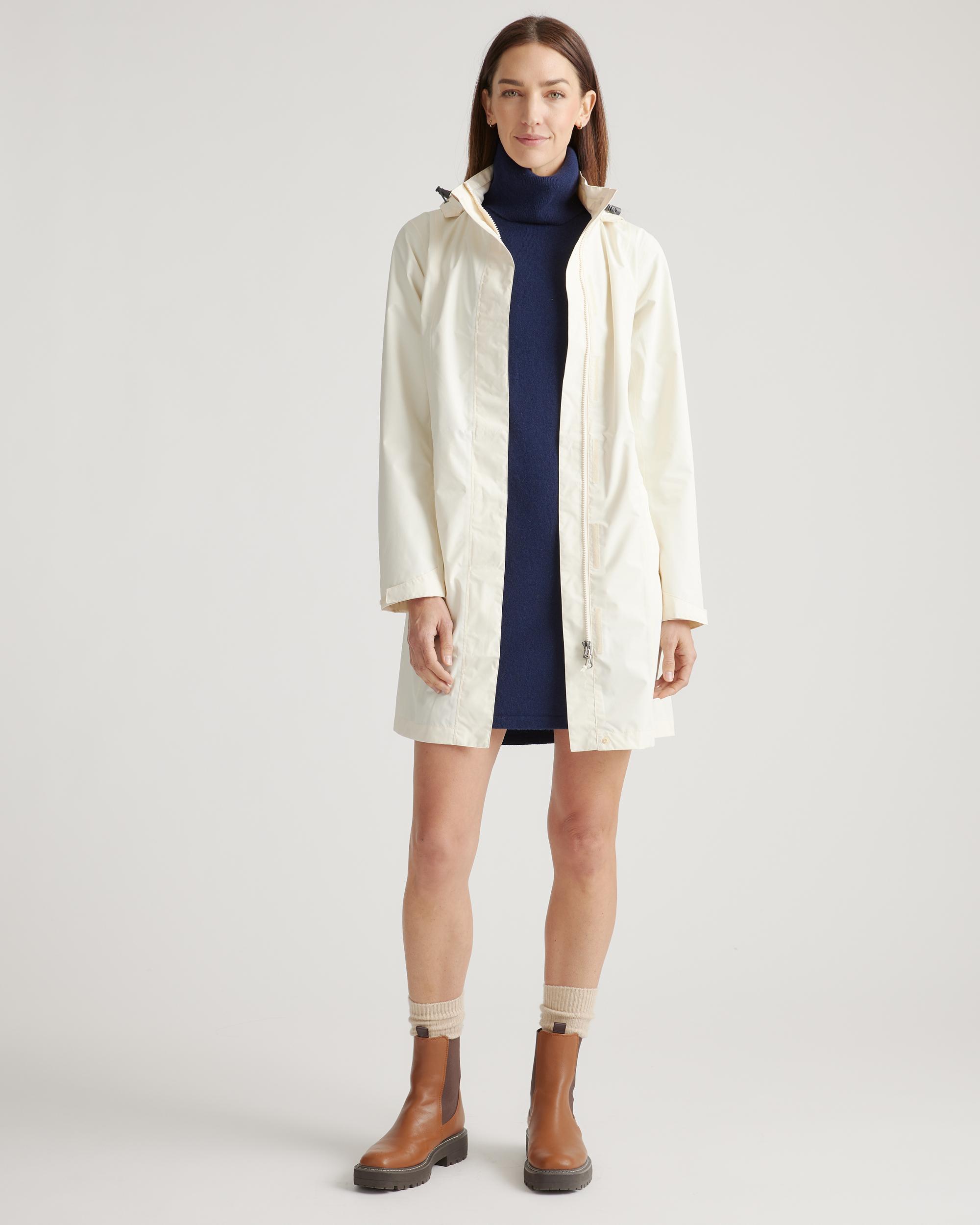 Quince | Women's Weatherproof Long Rain Shell Jacket Polyester/Recycled Polyester Blend Product Image