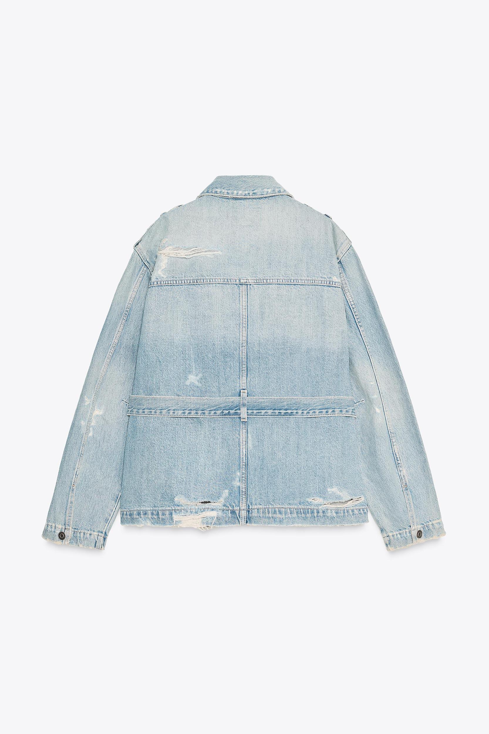 BELTED TRF DENIM JACKET Product Image