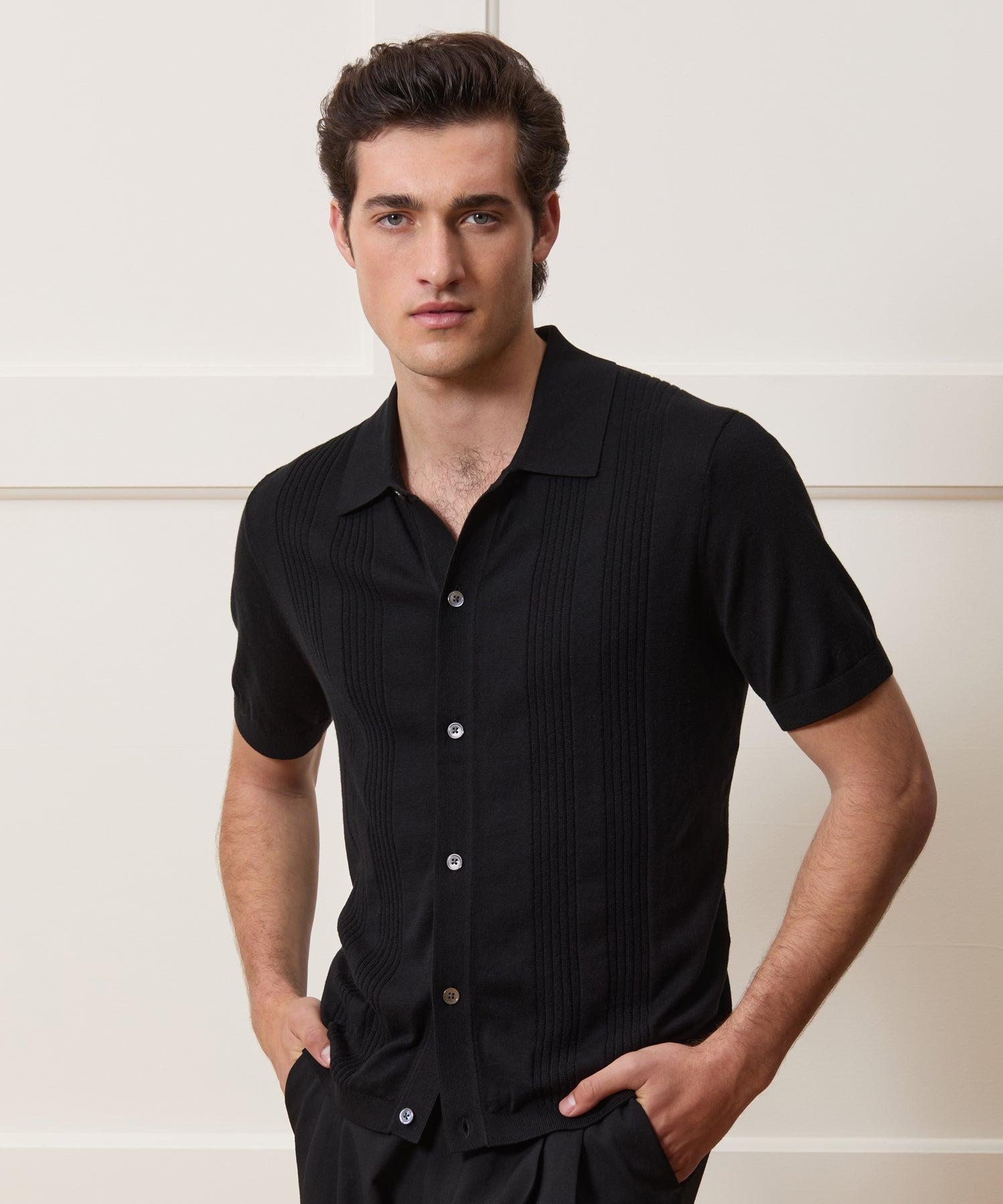 Cropped Silk-Cotton Sweater Polo Product Image