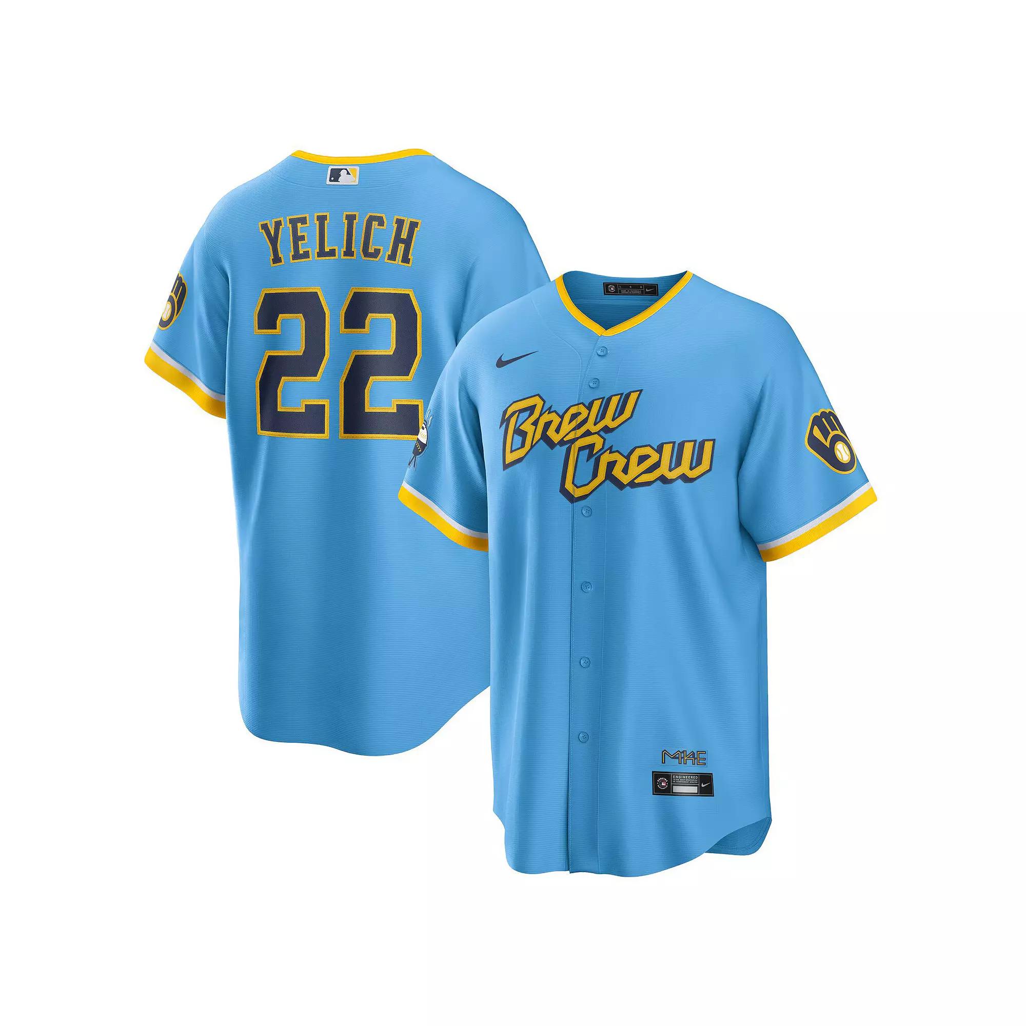 Nike Mens MLB Milwaukee Brewers City Connect (Christian Yelich) Replica Baseball Jersey | T770MBCCMZ7-Y22 Product Image