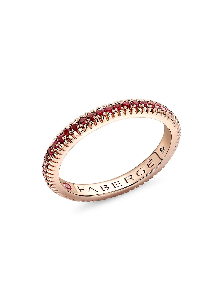 Womens Colors of Love Rose Gold Ruby Fluted Eternity Ring Product Image