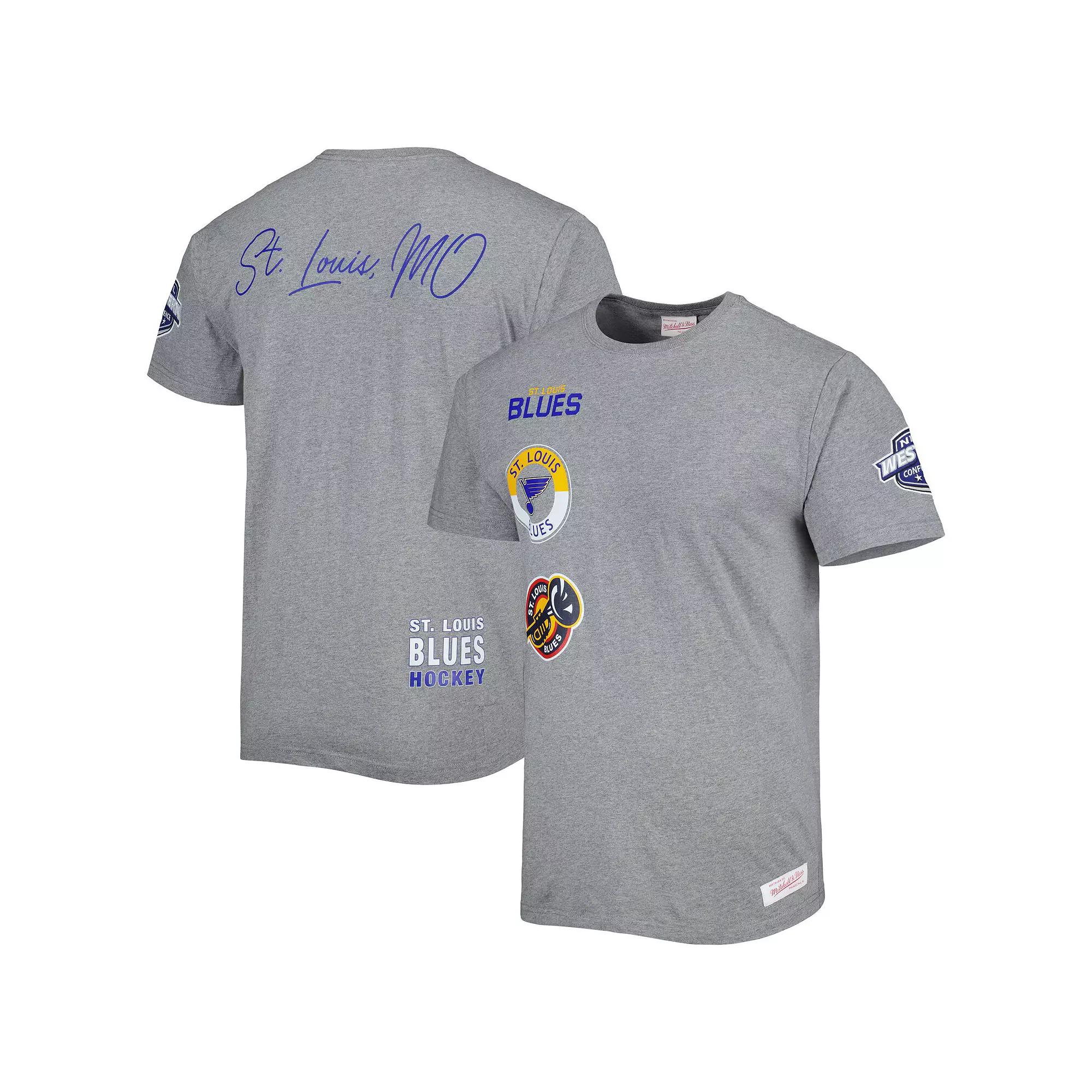 Men's Mitchell & Ness Heather Gray St. Louis Blues City Collection T-Shirt,  Product Image