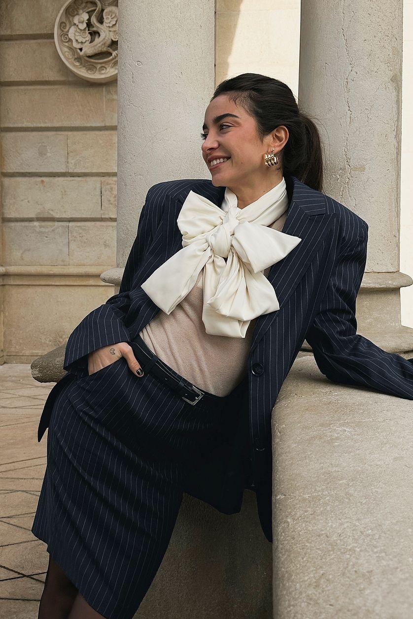 Woven Pencil Knee Length Skirt Product Image