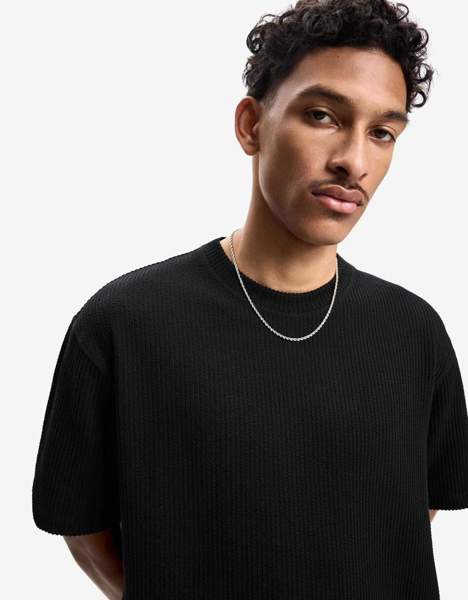 Short sleeve seersucker T-shirt Product Image