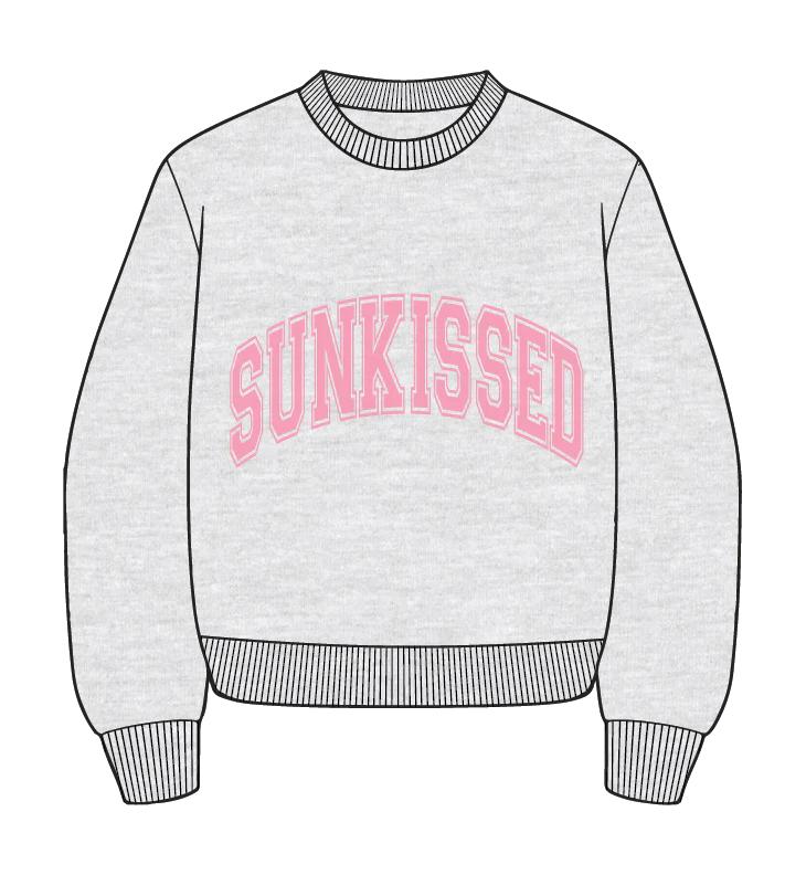 Sunkissed Collegiate Embroider Oversized Crewneck Sweatshirt Product Image