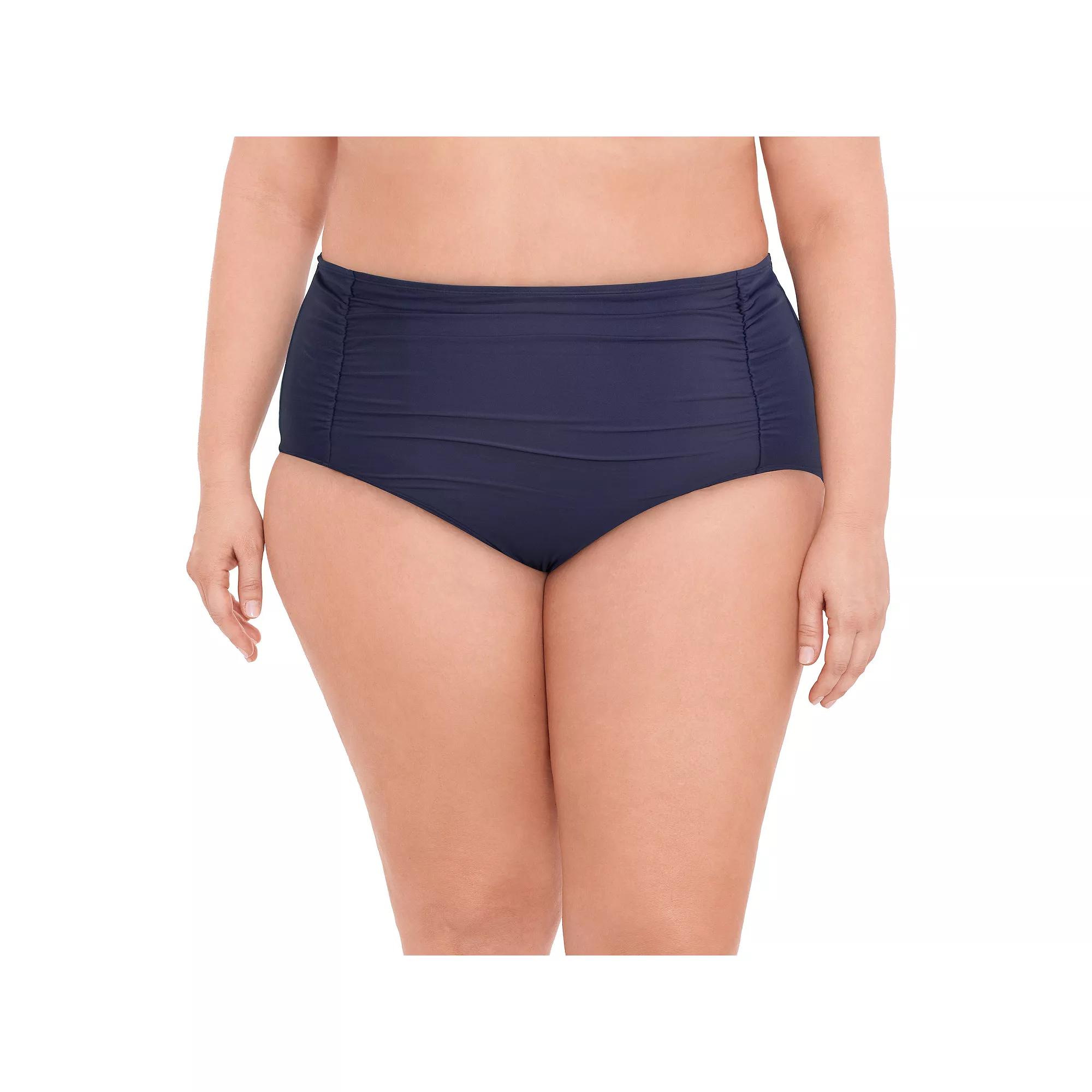 Plus Size Draper James Side Shirred High-Waisted Swim Bottoms, Women's, Size: 3XL, Green Product Image