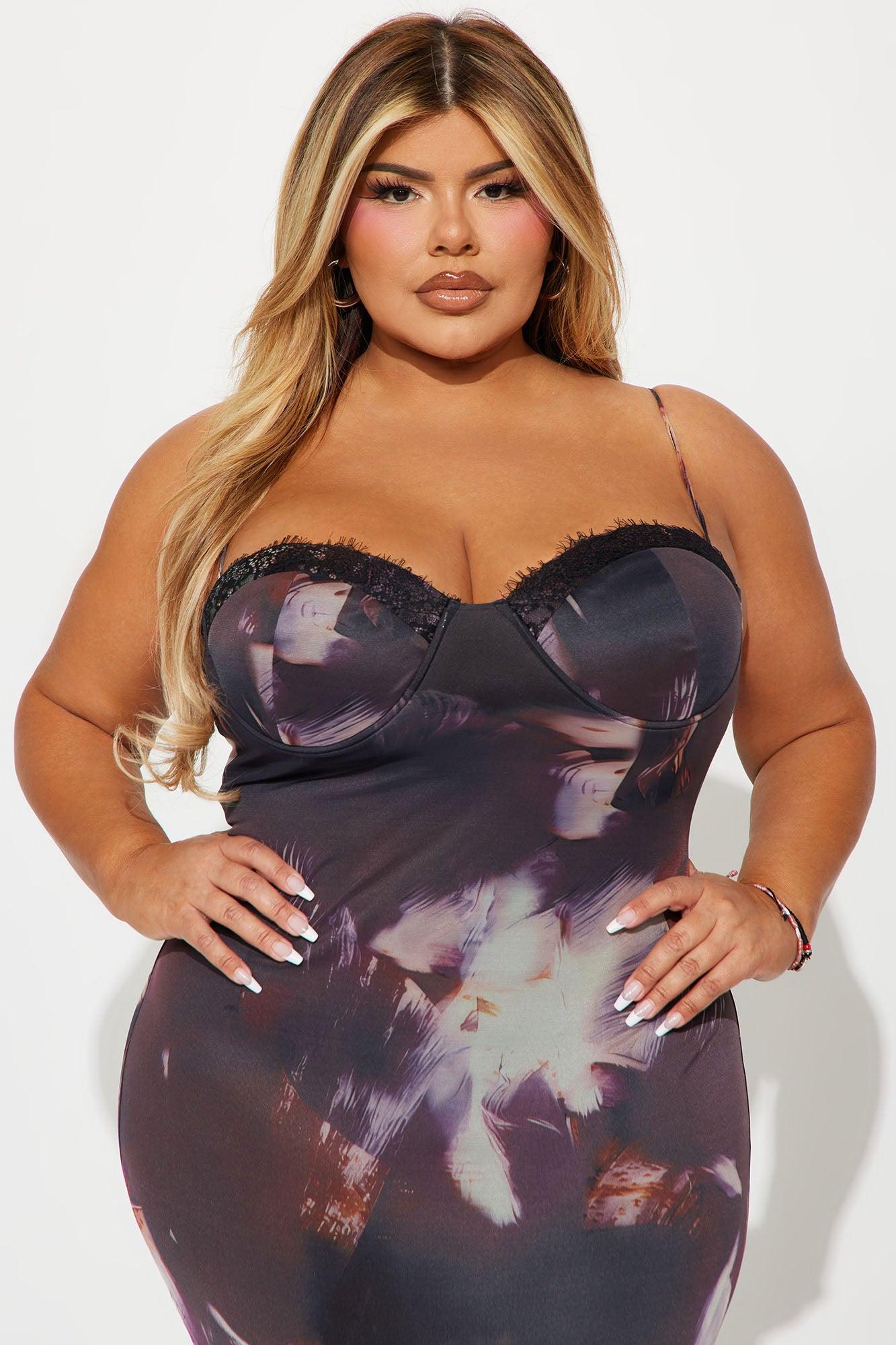 Lina Printed Mesh Maxi Dress - Black/combo Product Image