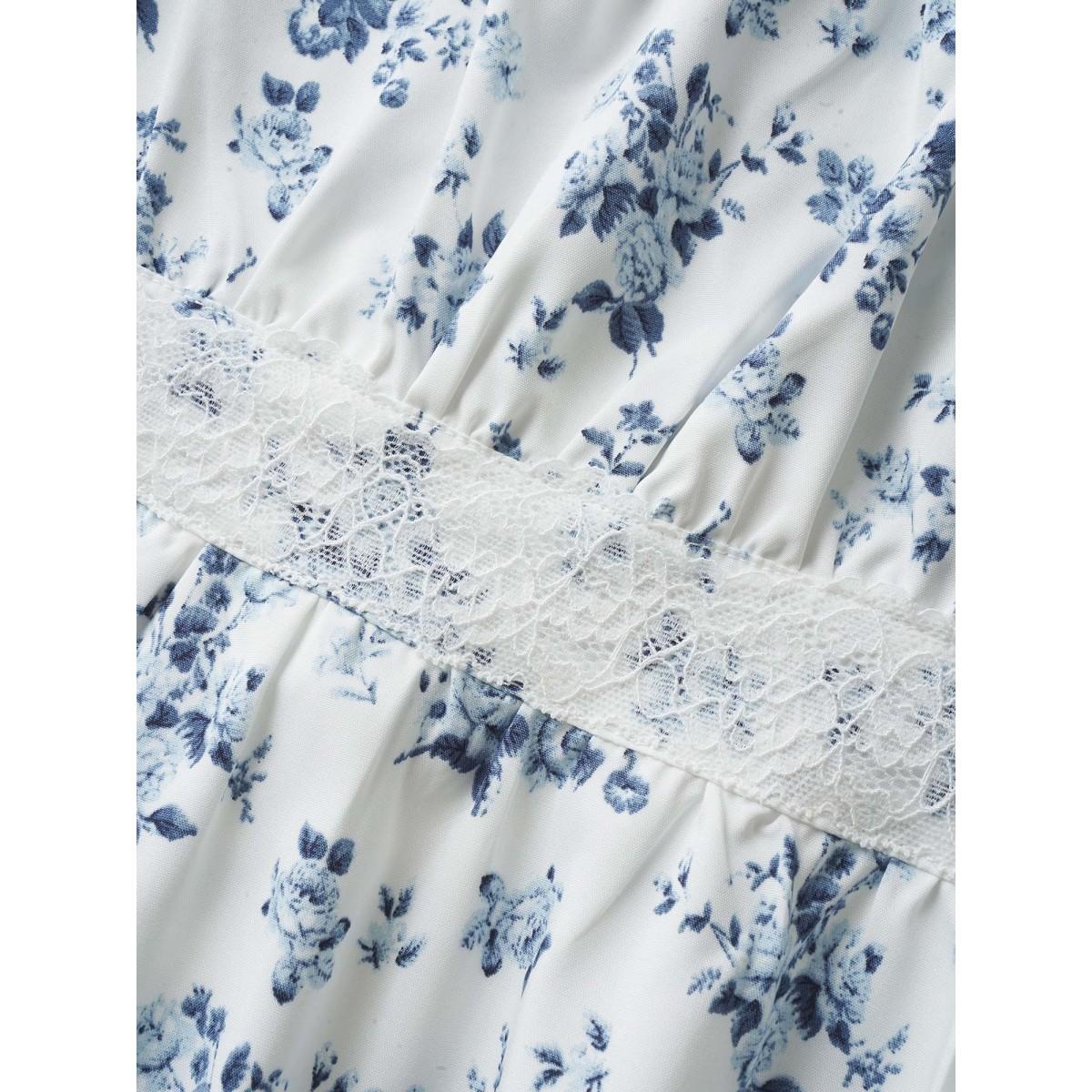 Plus Size Square Neck Lace Panel Pocket Dress LightBlue Women Elegant Woven ribbon&lace trim Square Neck Short sleeve Curvy BloomChic 22-24/3X Product Image