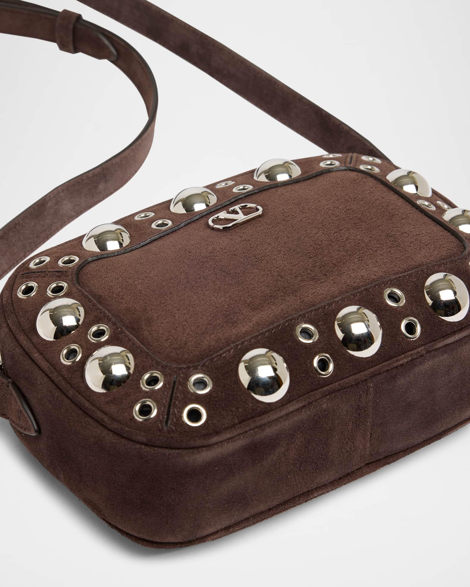 Nellcote Studded Suede Camera Crossbody Bag Product Image
