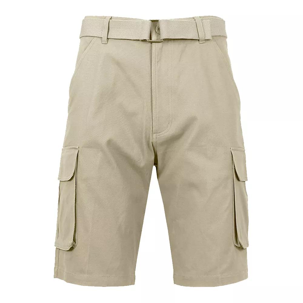 Men's Blu Rock 11.5" Slim Fit Stretch Belted Cargo Shorts, Size: 34, Green Product Image