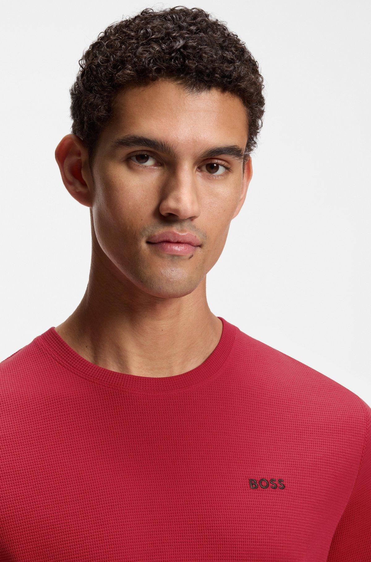 Cotton-blend pajama T-shirt with embroidered logo Product Image