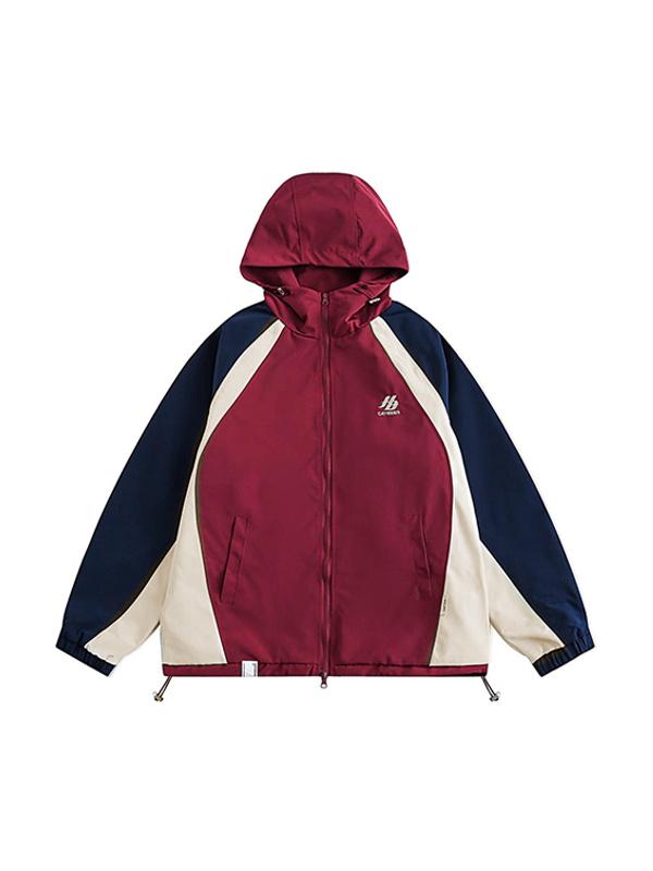 Outdoor Color Block Splice Hooded Jacket Product Image