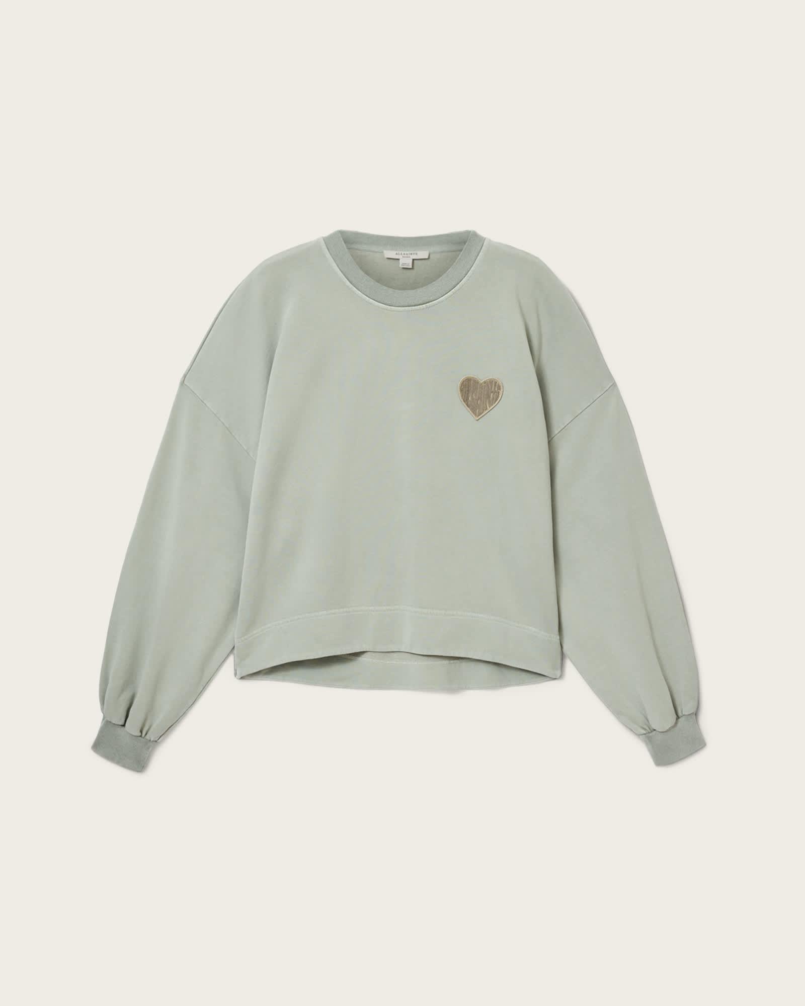 Lover Oversized Crew Neck Sweatshirt ABBEY STONE GREEN | ALLSAINTS US Product Image