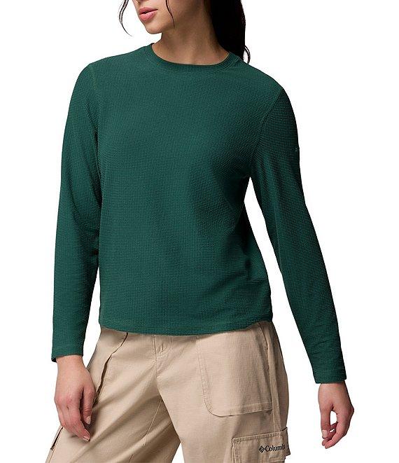 Columbia Brea Falls Grid Stretch Knit Crew Neck Long Sleeves Omni-Wick Tee Product Image