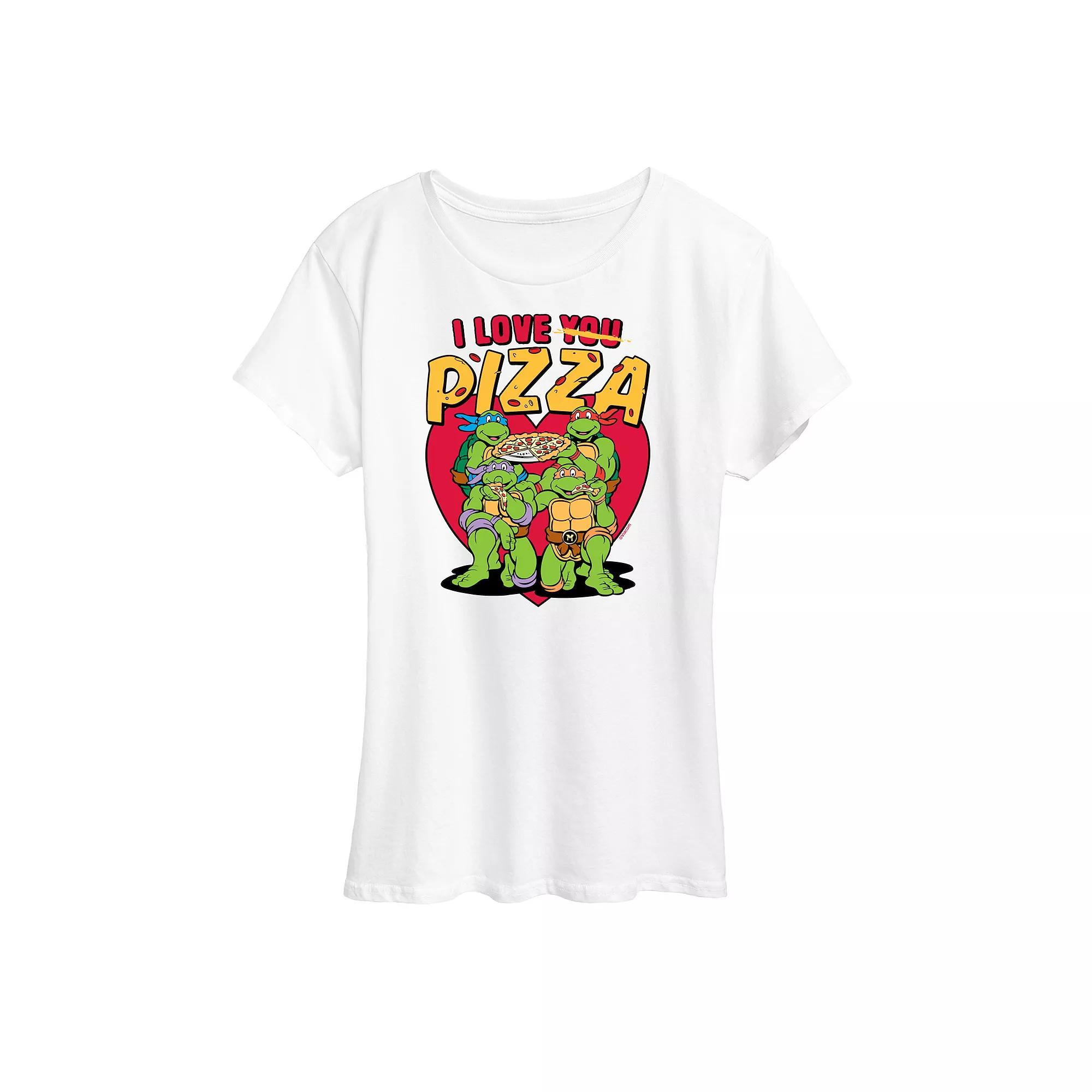 Women's Teenage Mutant Ninja Turtles I Love You Pizza Graphic Tee,  Product Image