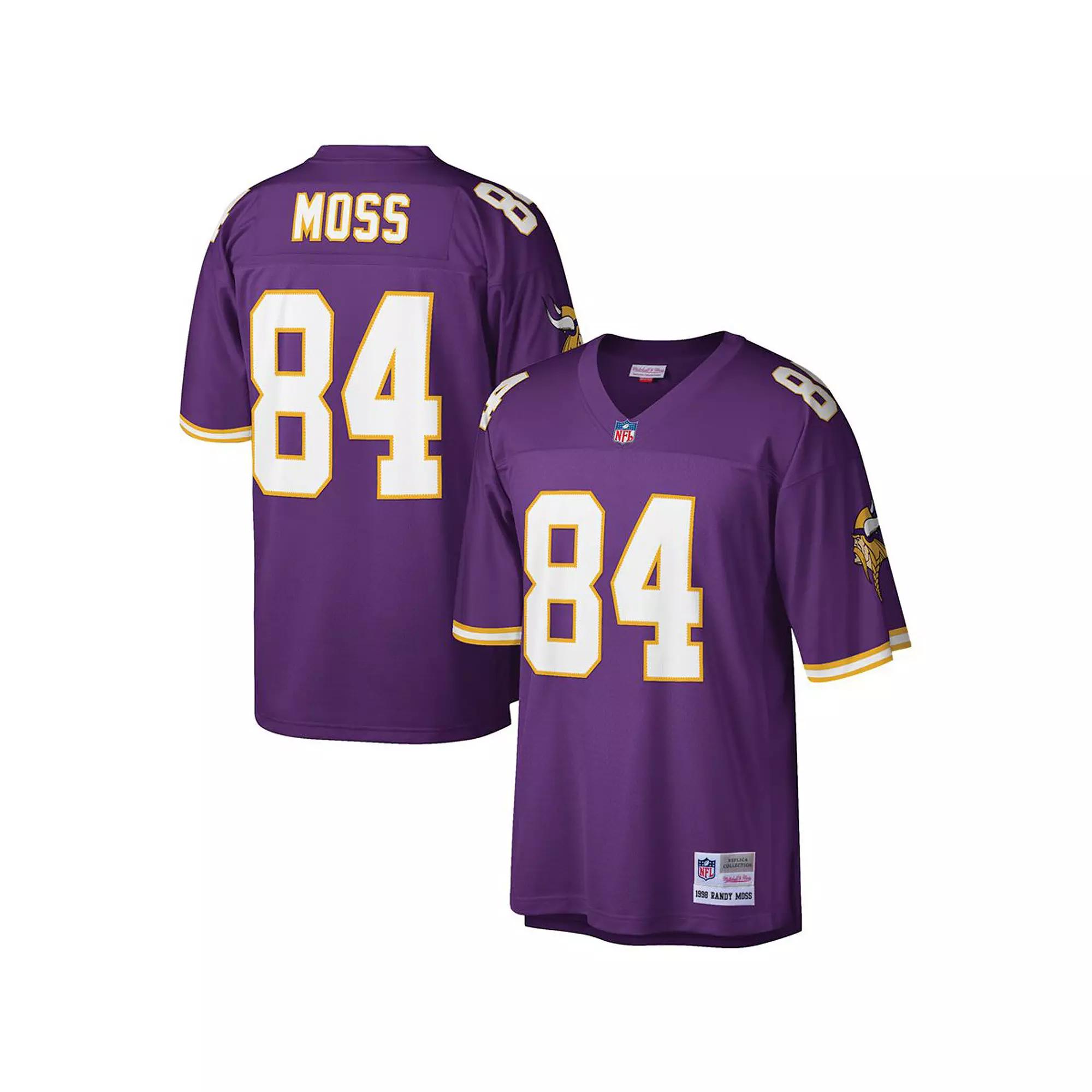 Men's Mitchell & Ness Randy Moss Purple Minnesota Vikings Big & Tall 1998 Retired Player Replica Jersey,  Product Image
