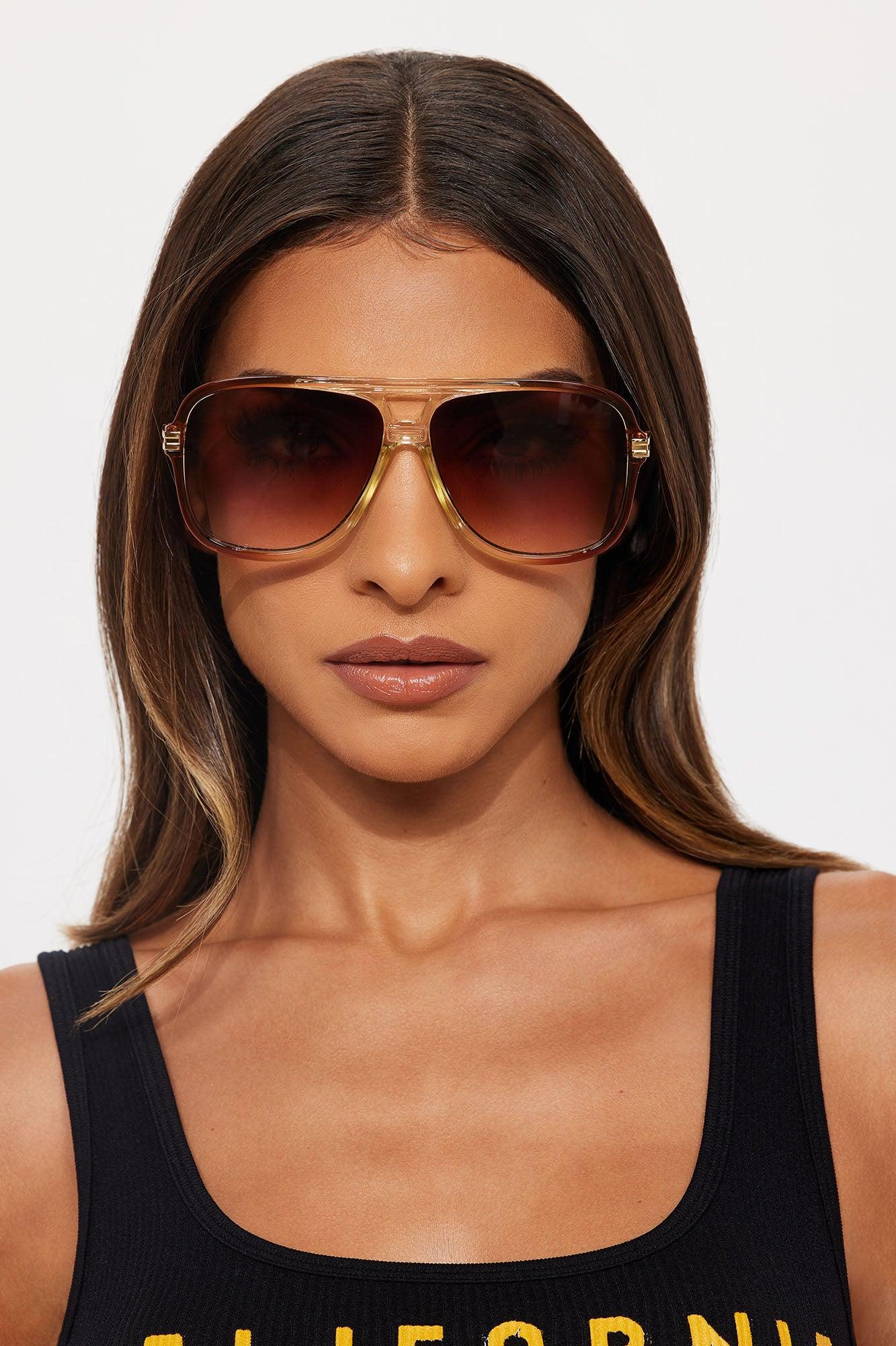 Back Off Shield Sunglasses - Brown Female Product Image