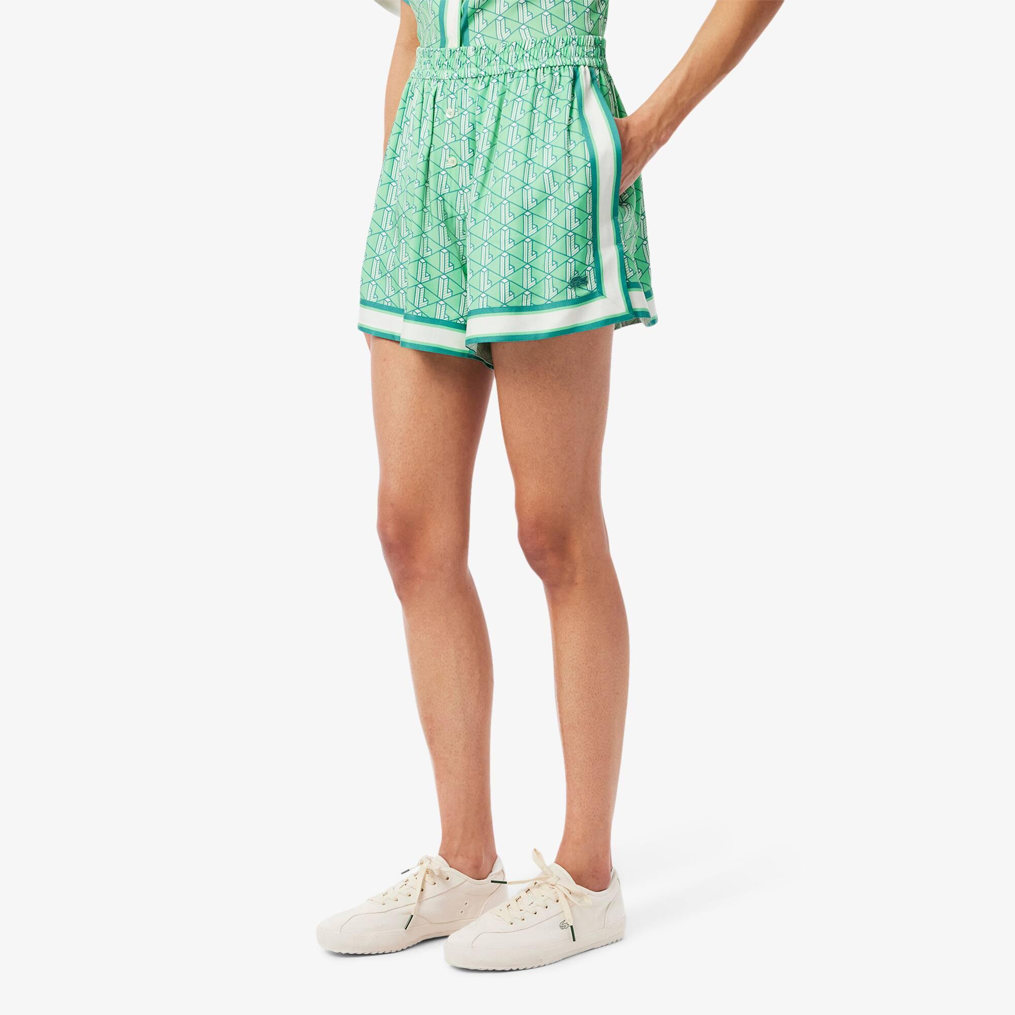 Fluid Monogram Print Shorts Product Image
