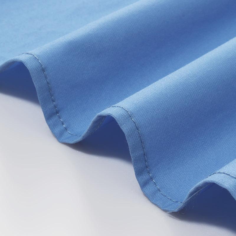 Blue Waist-skimming Cotton Mini Dress Product Image