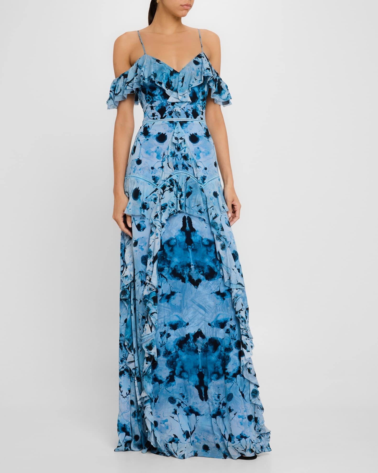 Cold-Shoulder Ruffle Chiffon Gown Product Image