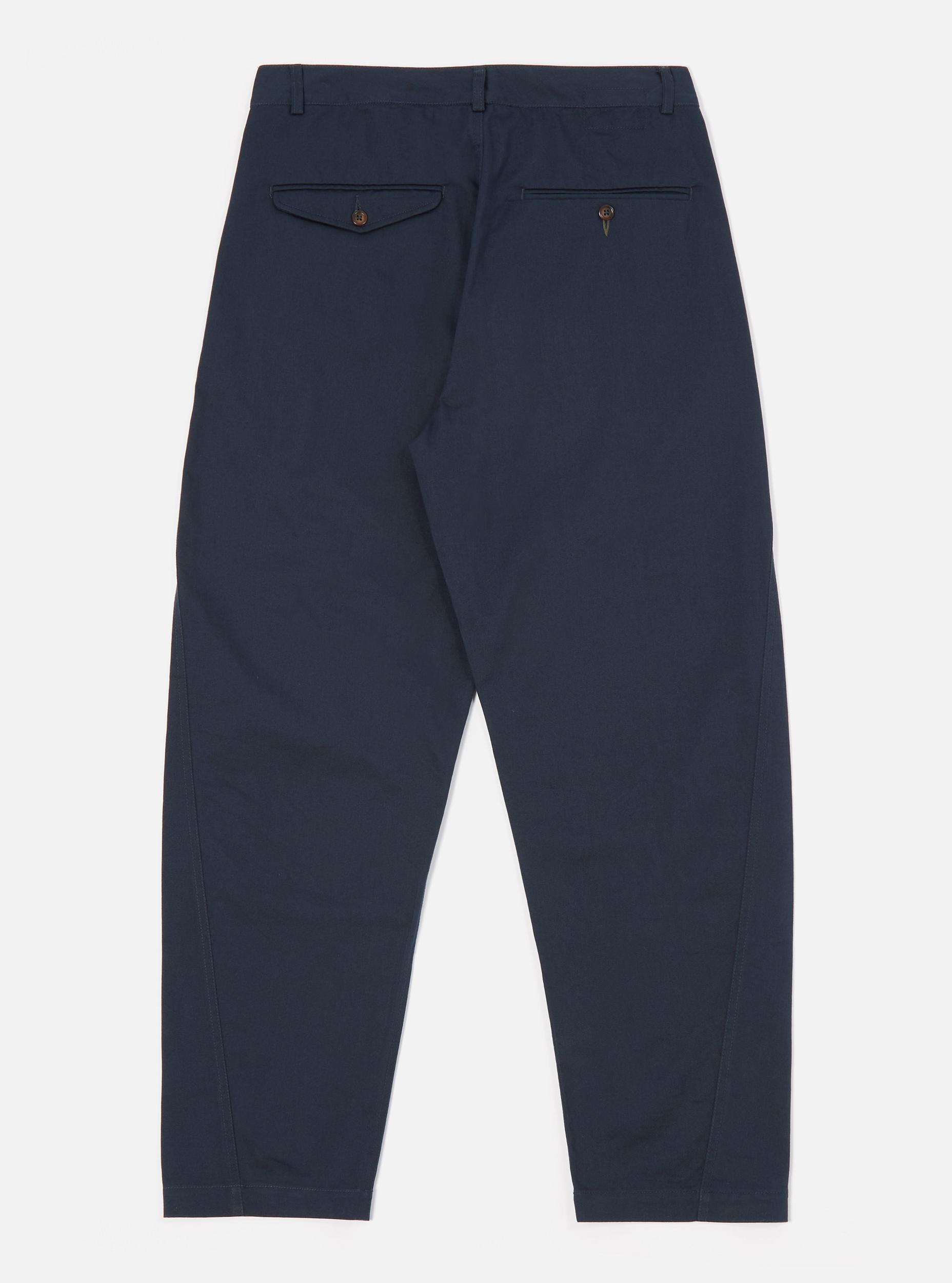 Navy Twill Curved Pant Product Image