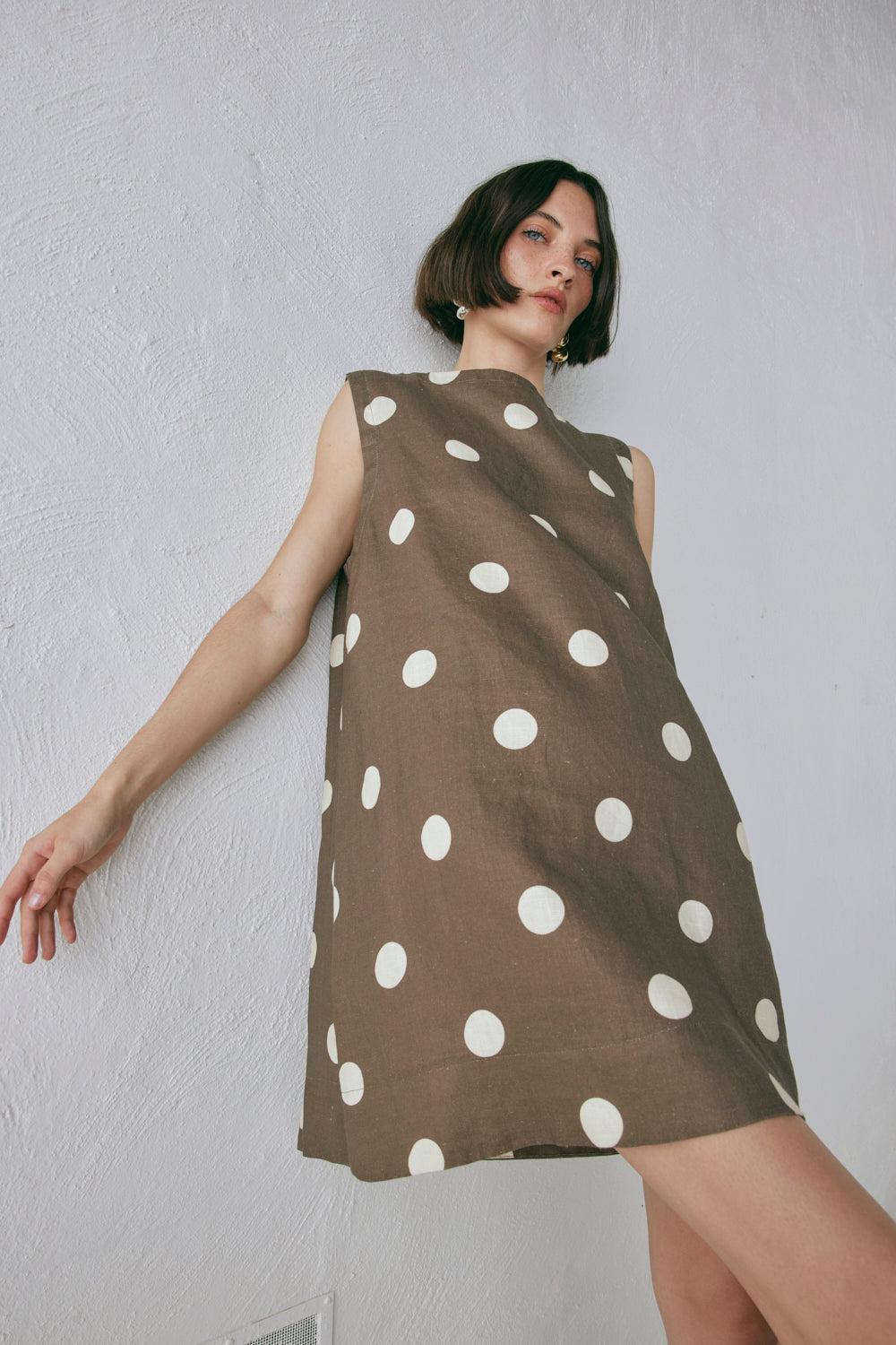 Aftersun Linen Mini Dress Spot Product Image