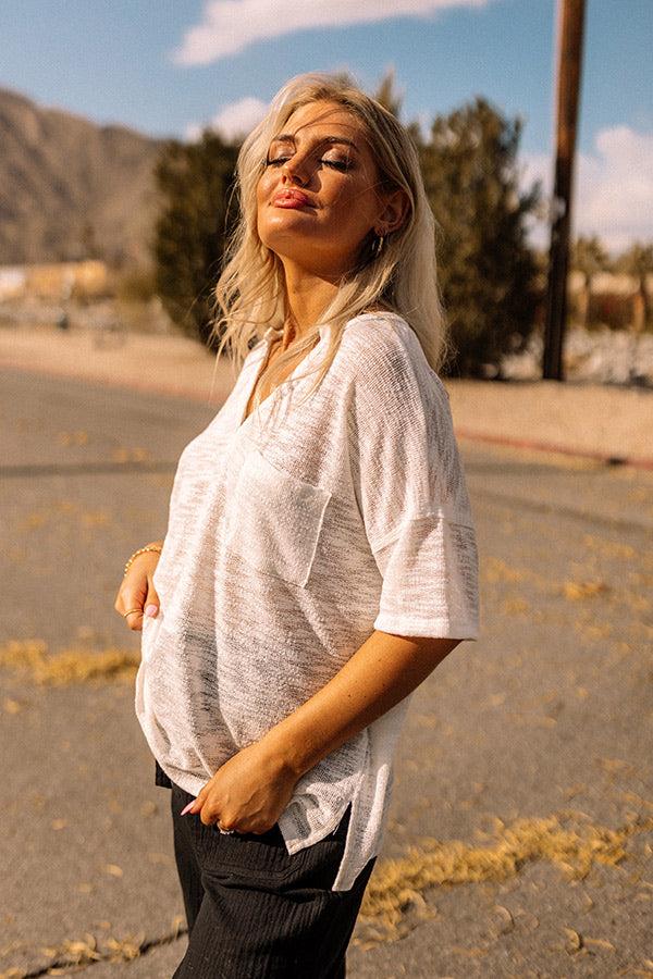 Cape Cod Nights Knit Top In White Product Image