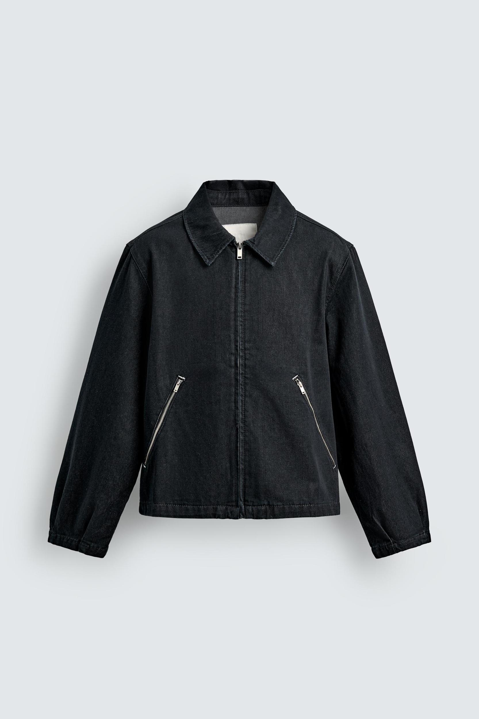 CONTRAST TOPSTITCH DENIM JACKET Product Image