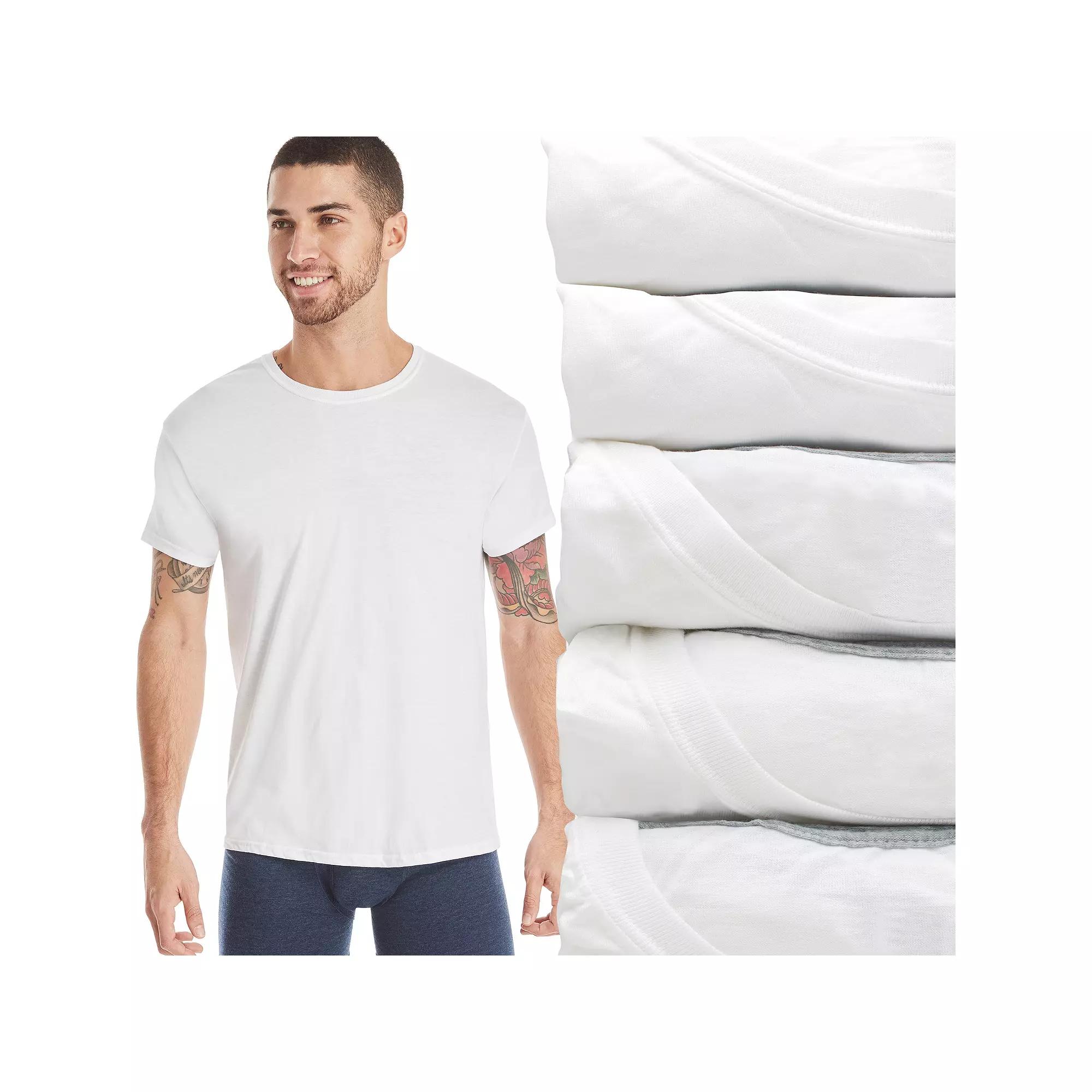 Hanes Ultimate 4+1 Bonus Pack Men's ComfortSoft Cotton Blend Crewneck Undershirt, Size: Medium, White Product Image