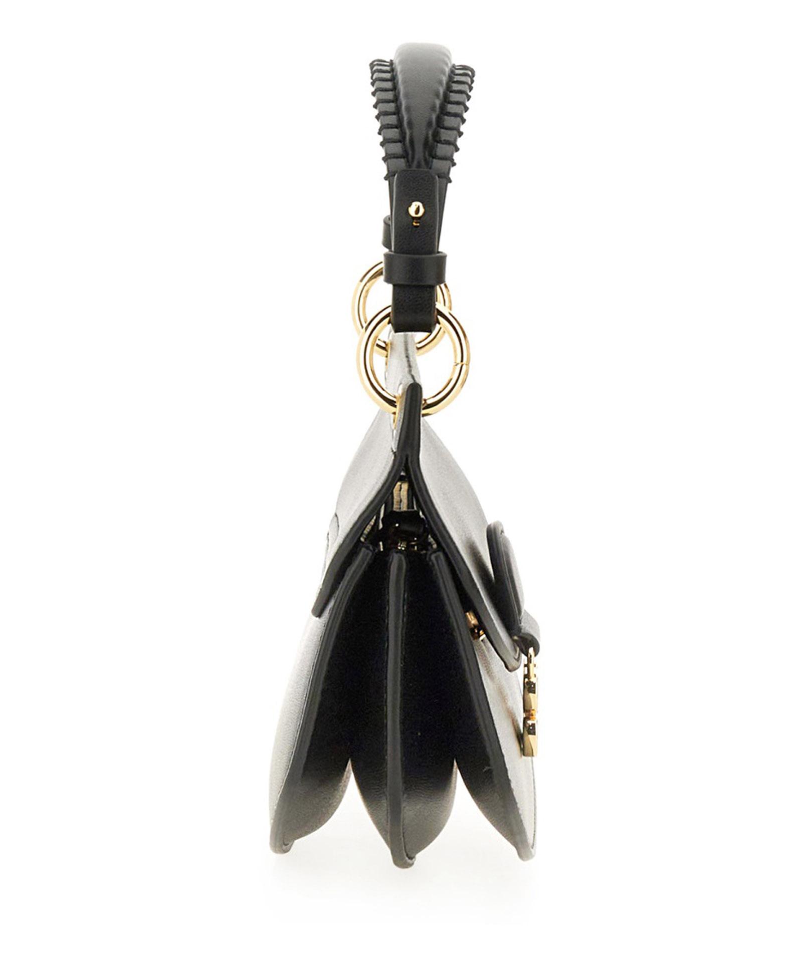 GANNI Womens Black Apo-g Mini Leather-blend Top-handle Bag Product Image