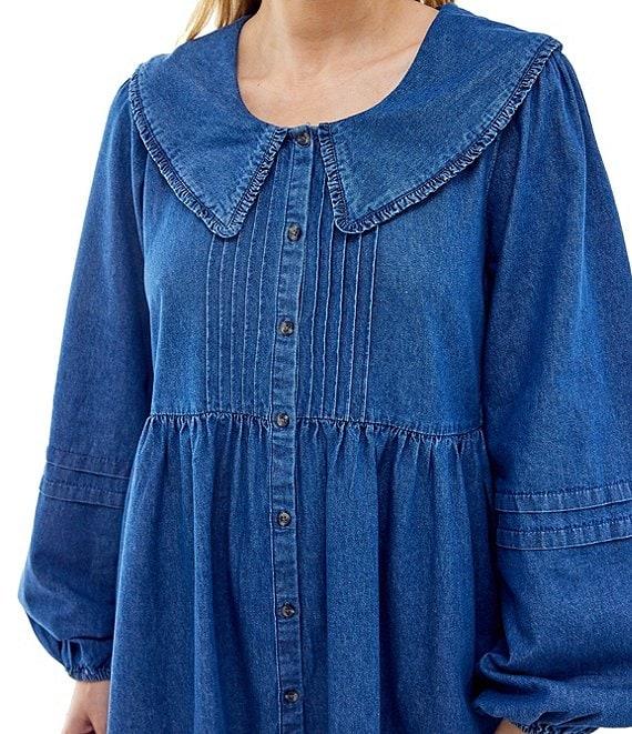 BDG Urban Outfitters Long Sleeve Button Front Denim Collar Dress Product Image