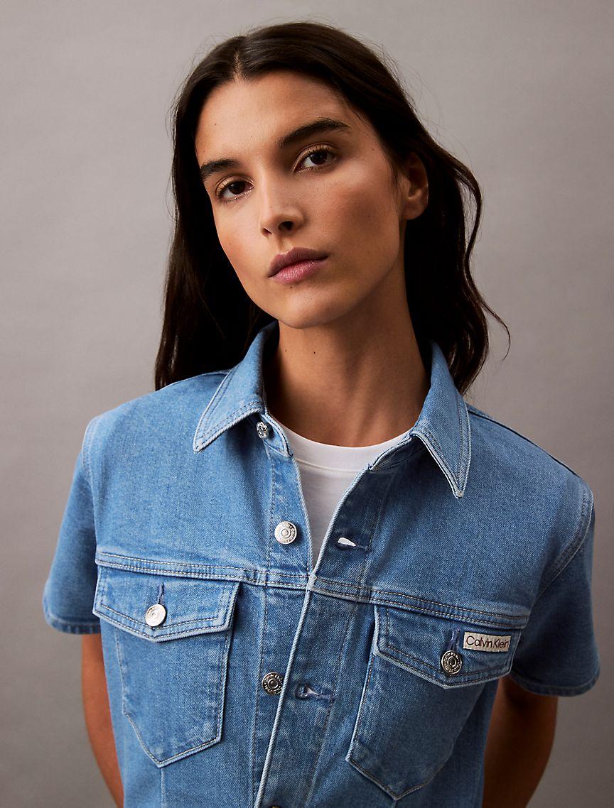 Denim Trucker Dress Product Image
