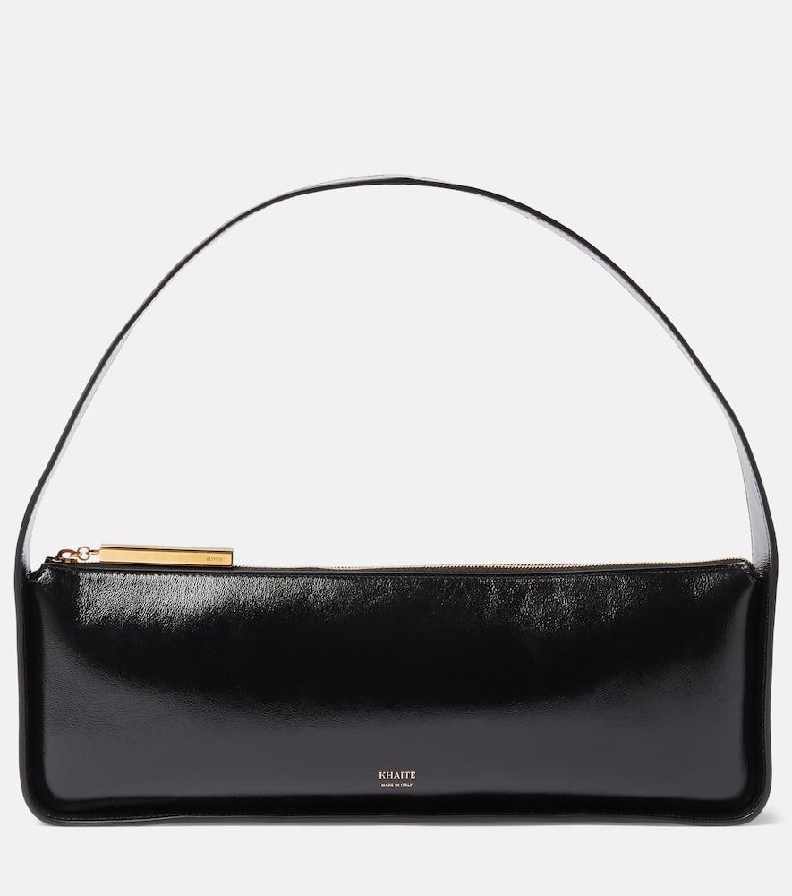 KHAITE Lori Crackle Patent Leather Shoulder Bag In Black Product Image