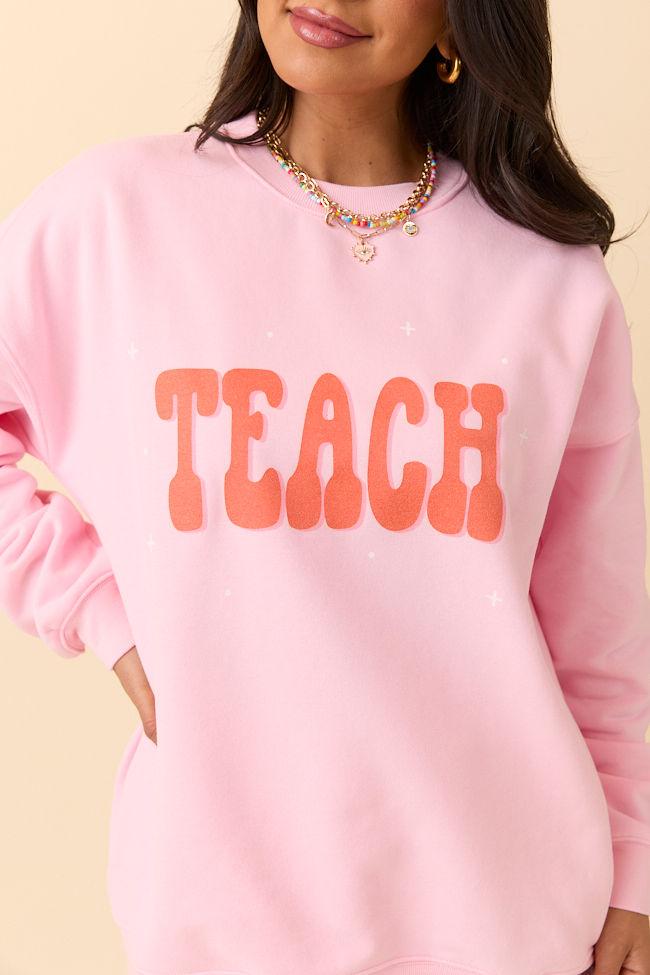 Teach Light Pink Graphic Sweatshirt Product Image