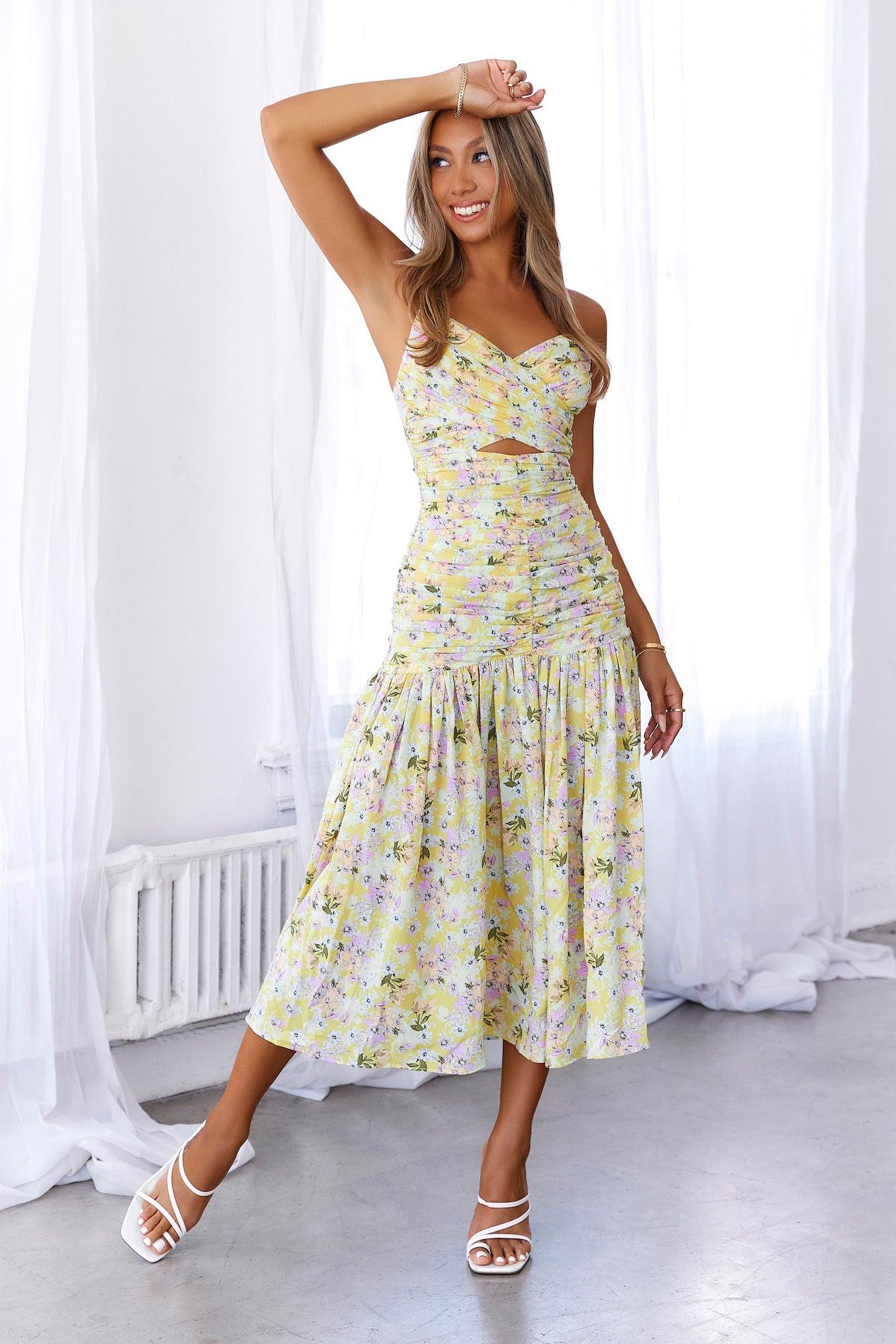 HELLO MOLLY Sun Risin Maxi Dress Yellow Product Image