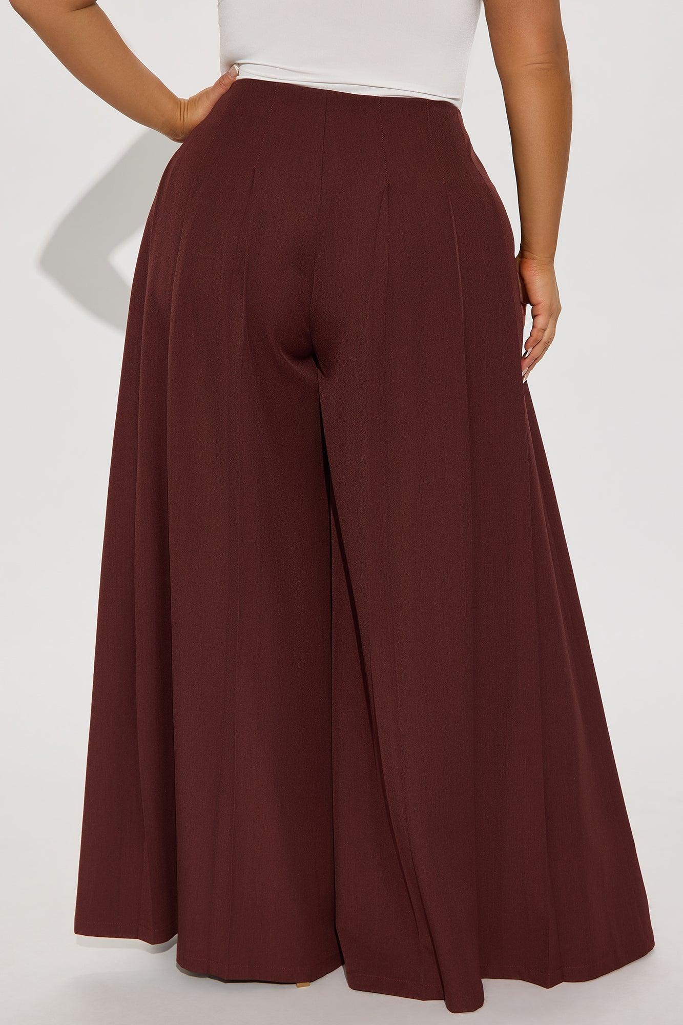 Florence Pleated Wide Leg Pant - Chocolate Female Product Image