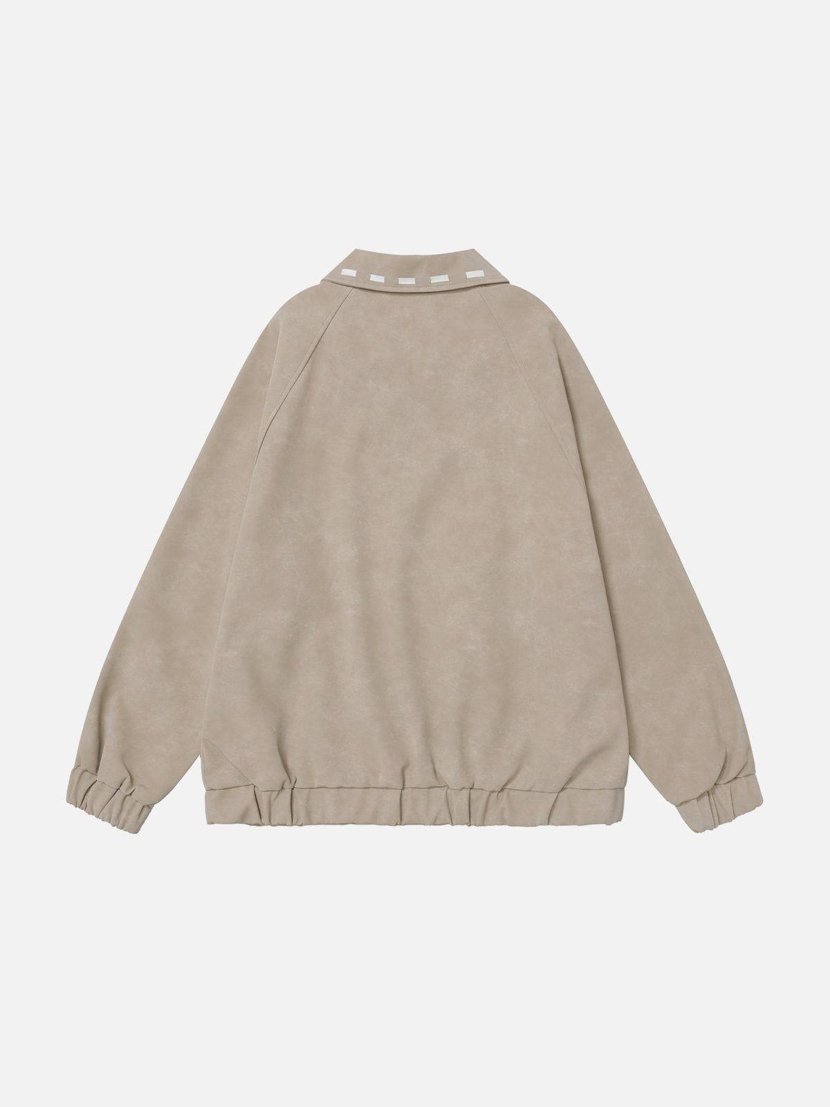 Aelfric Eden Lace Patchwork Faux Leather Jacket Female Product Image