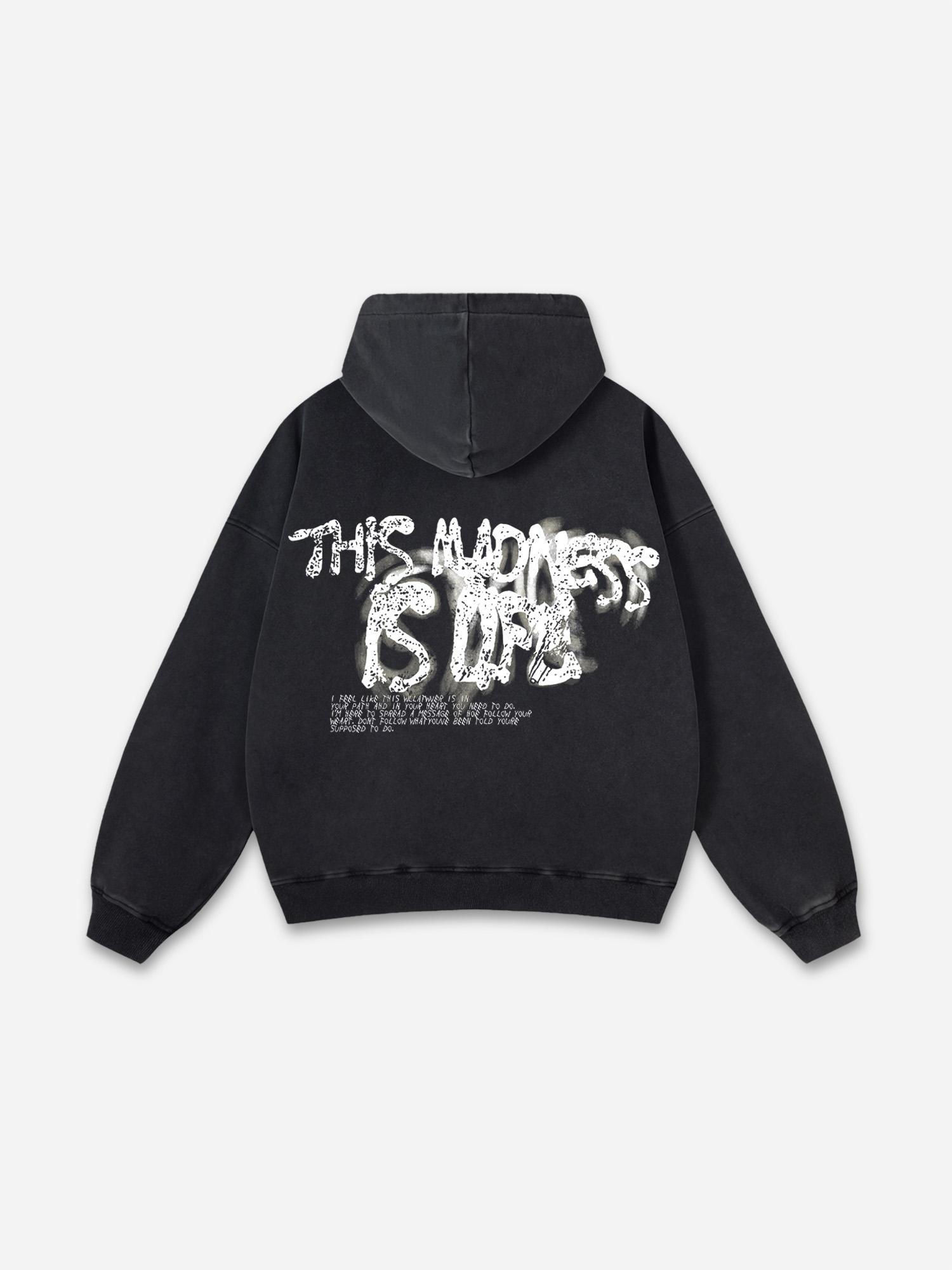 Sopula Vintage Madness Graphic Acid Washed Oversized Hoodie Product Image