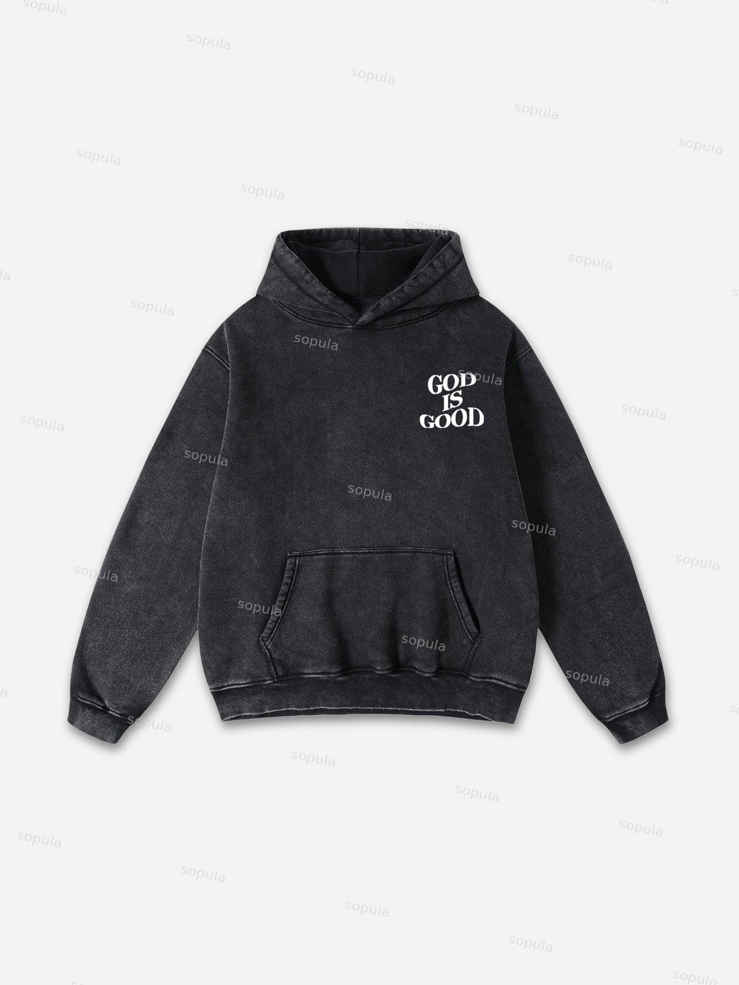Sopula Basic Graphic Washed Hoodie Product Image