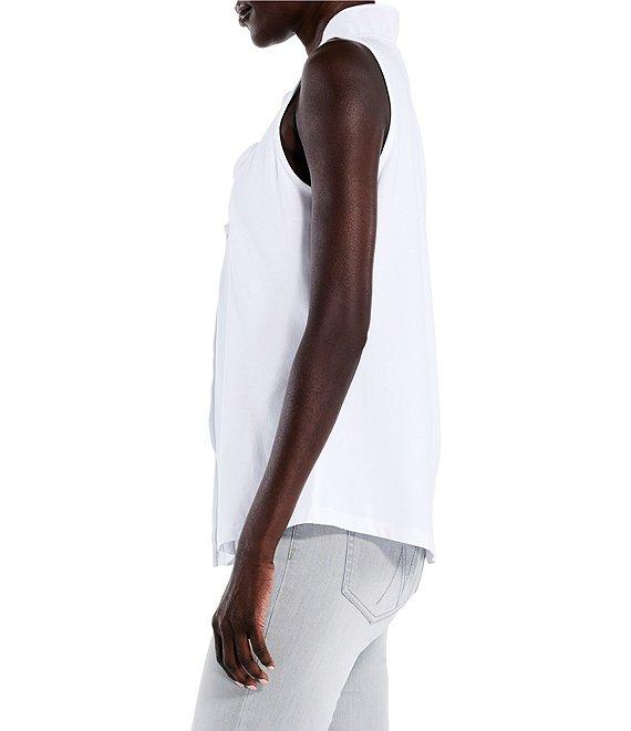 NIC + ZOE Woven Ruffled V-Neck Sleeveless Around Tank Top Product Image