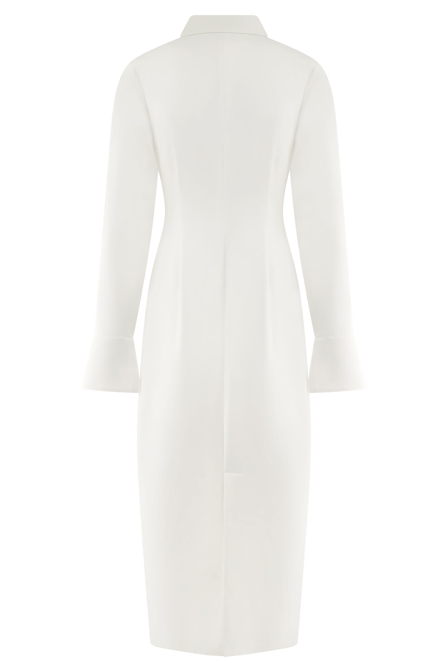 Dorian Fitted Shirt Midi Dress - White Product Image